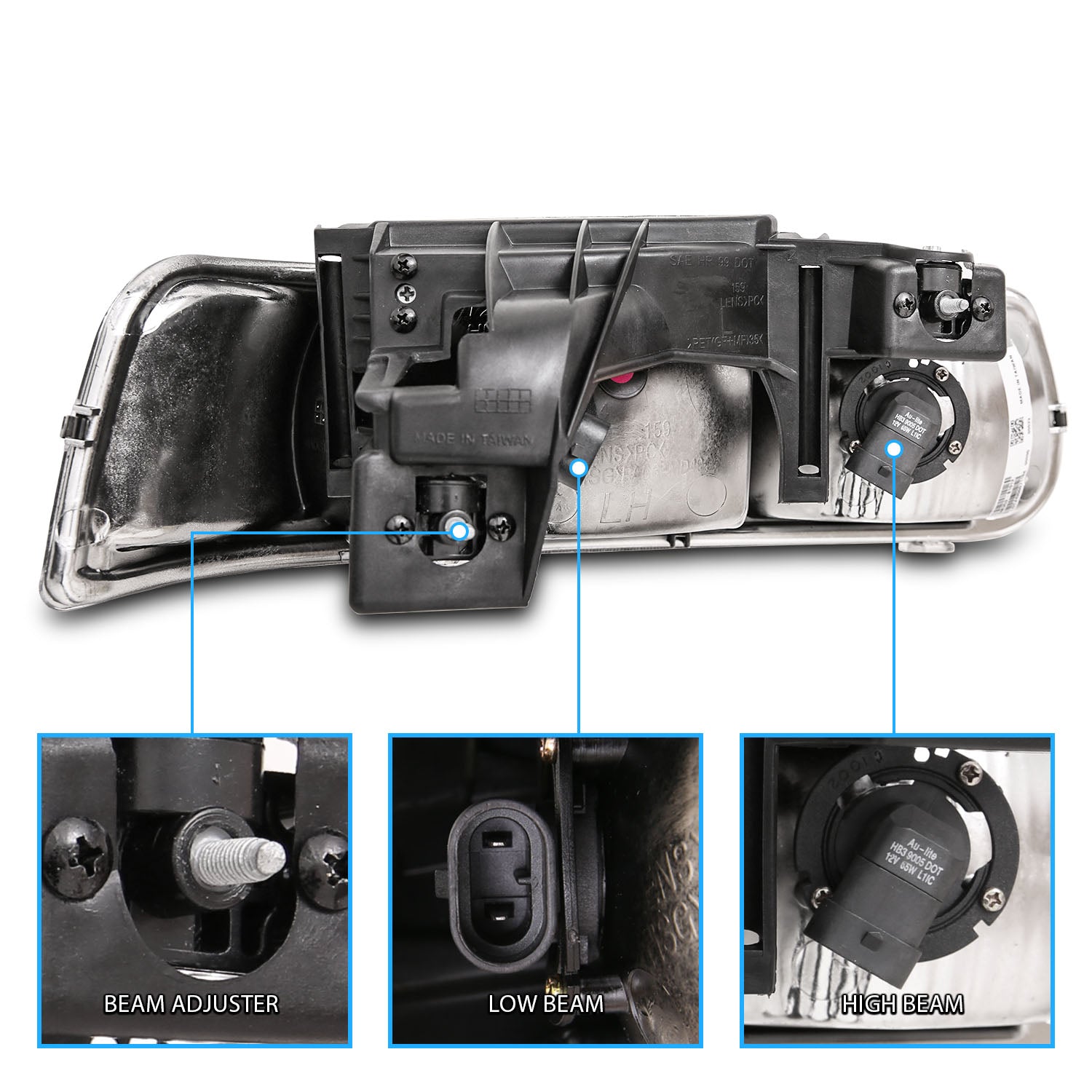 CHEVY SILVERADO 99-02 CRYSTAL HEADLIGHTS
