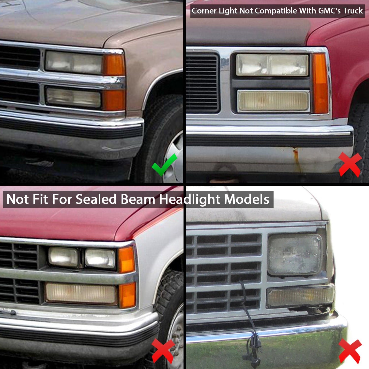 CHEVY CK / C10 /SILVERADO/ TAHOE / SUBURBAN/BLAZER 94-98 HEADLIGHTS  W/ SIGNAL & SIDE MARKERS (8PCS) SET BLACK HOUSING CLEAR LENS W/ C LIGHT BAR