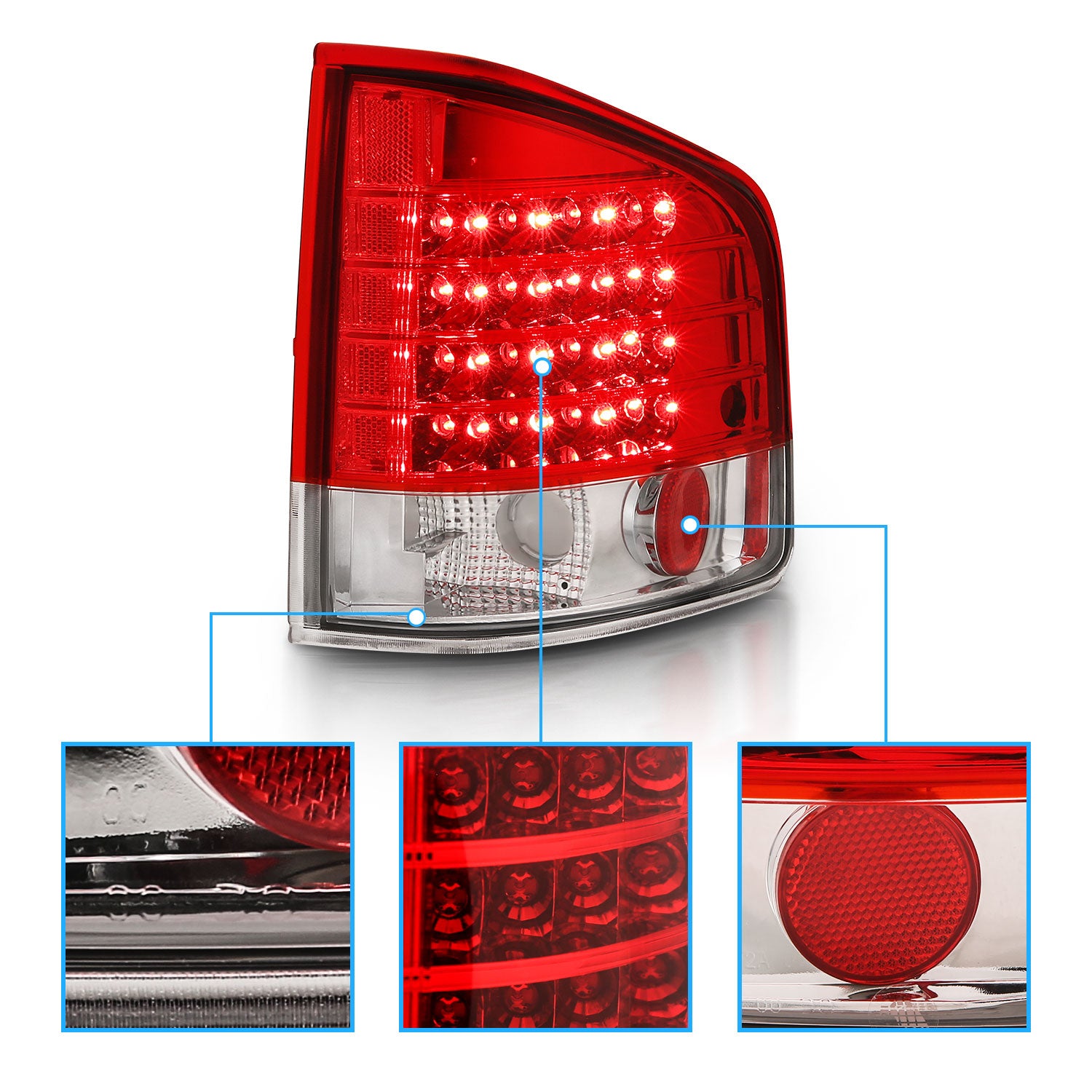 CHEVY S-10/GMC SONOMA 94-04 LED TAIL LIGHTS RED/CLEAR