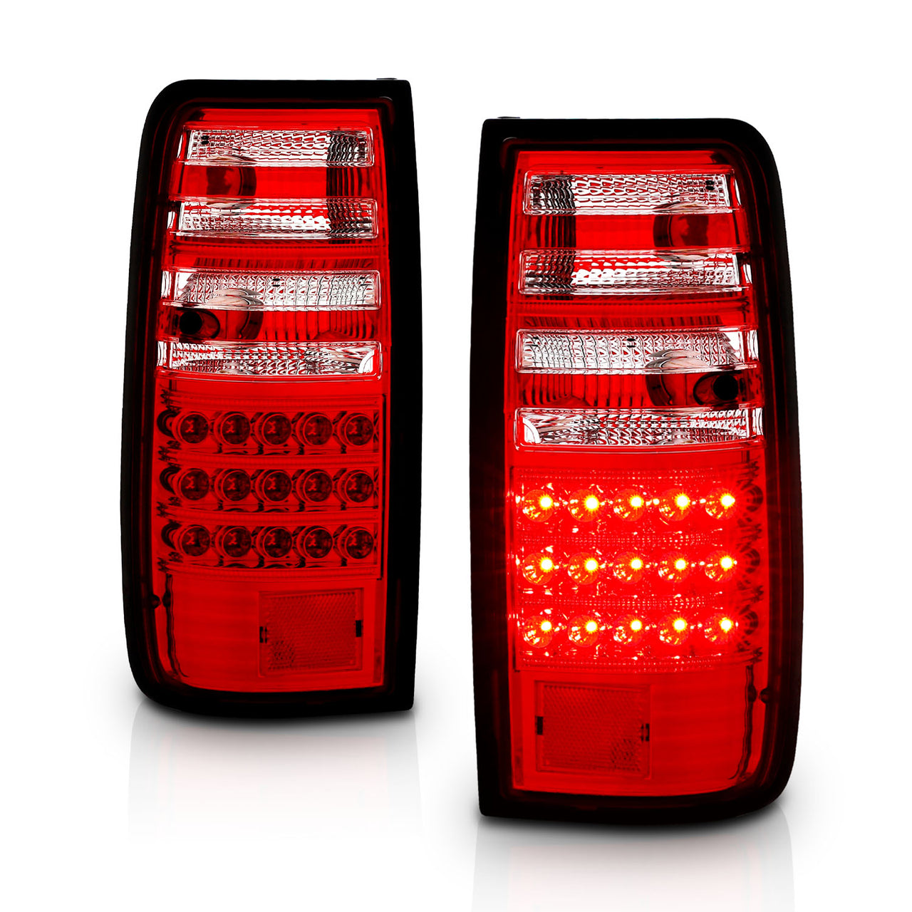 TOYOTA LAND CRUSIER FJ82 91-97 LED TAIL LIGHTS RED/CLEAR