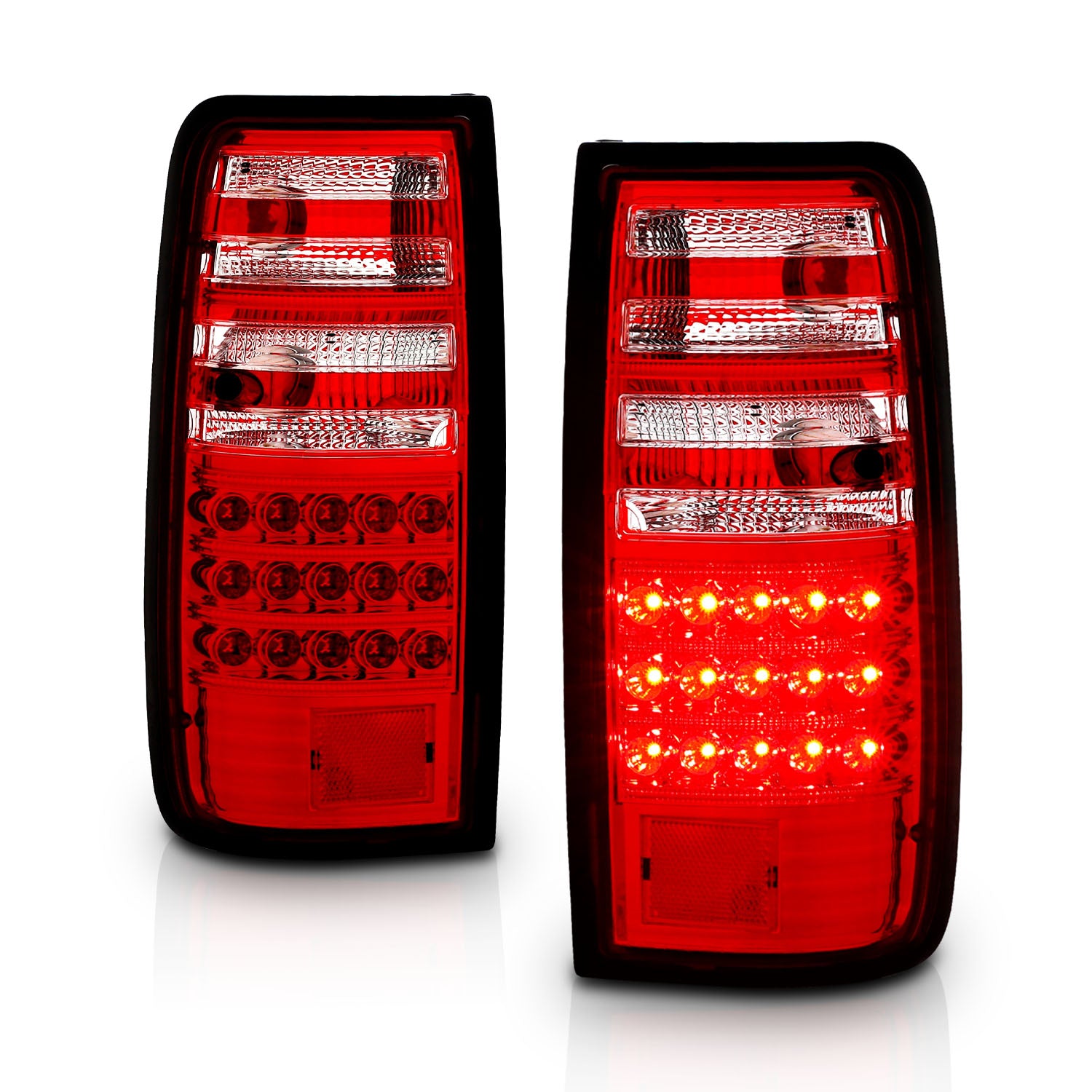 TOYOTA LAND CRUSIER FJ82 91-97 LED TAIL LIGHTS RED/CLEAR