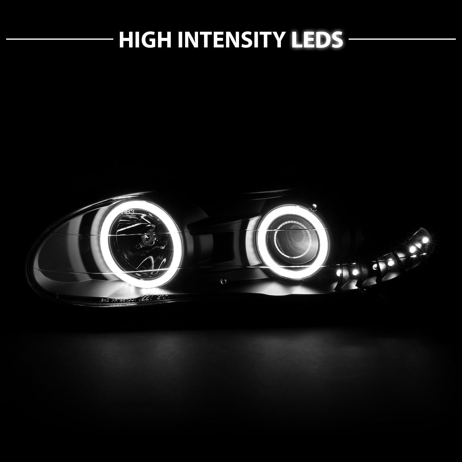 CHEVY CAMARO 98-01 PROJECTOR HEADLIGHTS HALO BLACK CLEAR (RX HALO)
