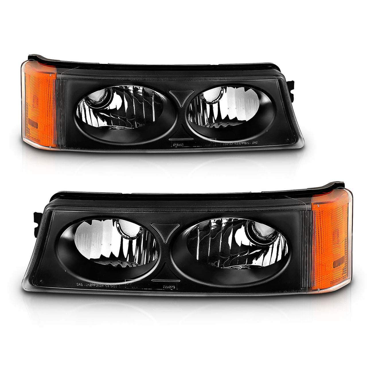 CHEVY SILVERADO 03-06 SIGNAL LIGHTS CRYSTAL BLACK AMBER