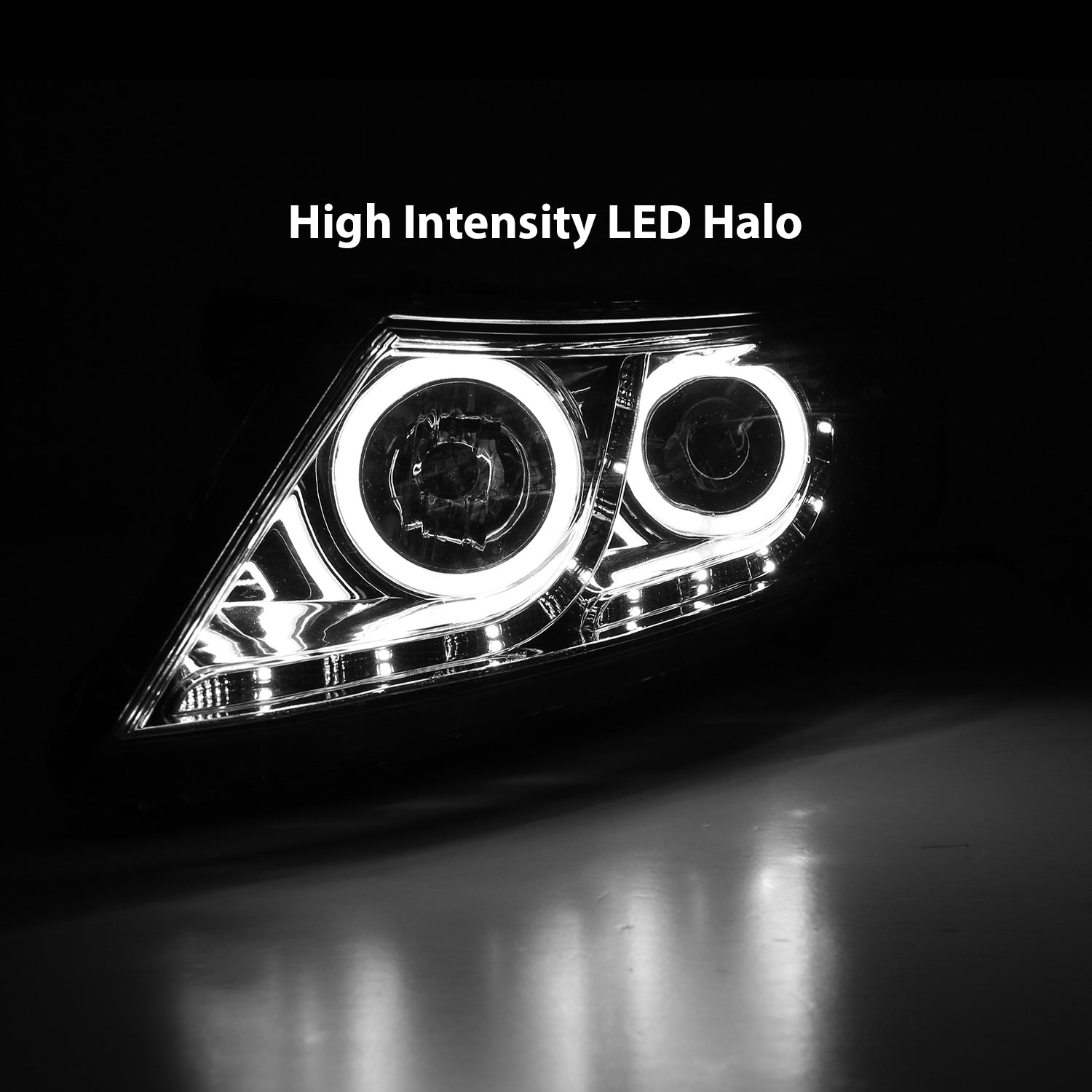 KIA OPTIMA 11-15 PROJECTOR HEADLIGHTS HALO CHROME CLEAR AMBER (RX HALO)