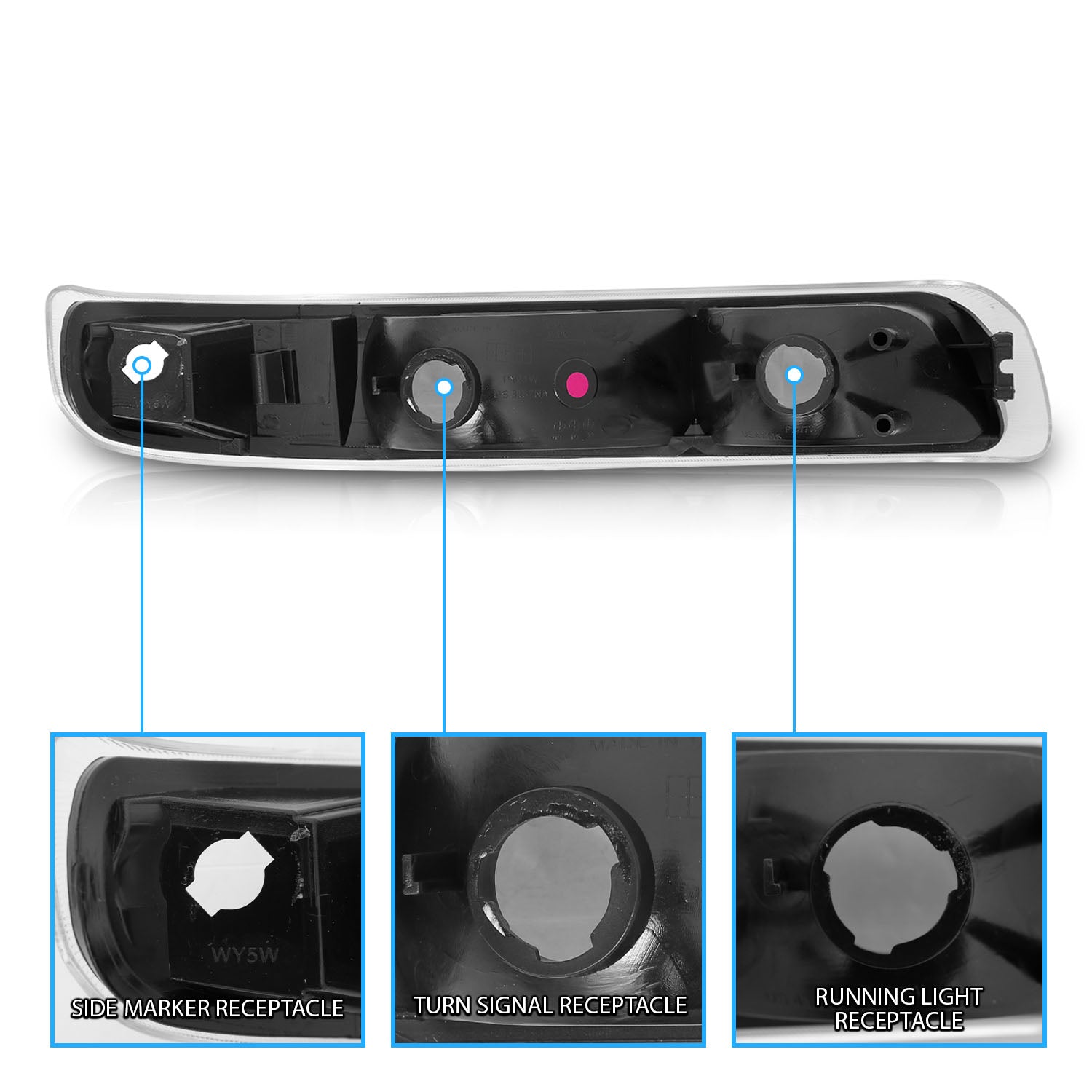 CHEVY SILVERADO 99-01 BUMPER LIGHTS EURO CLEAR AMBER