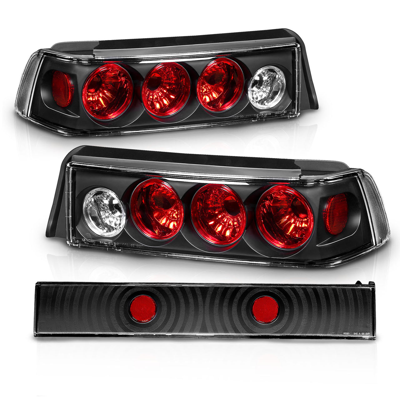 HONDA CIVIC 88-91 3DR TAIL LIGHTS BLACK (3 PCS)