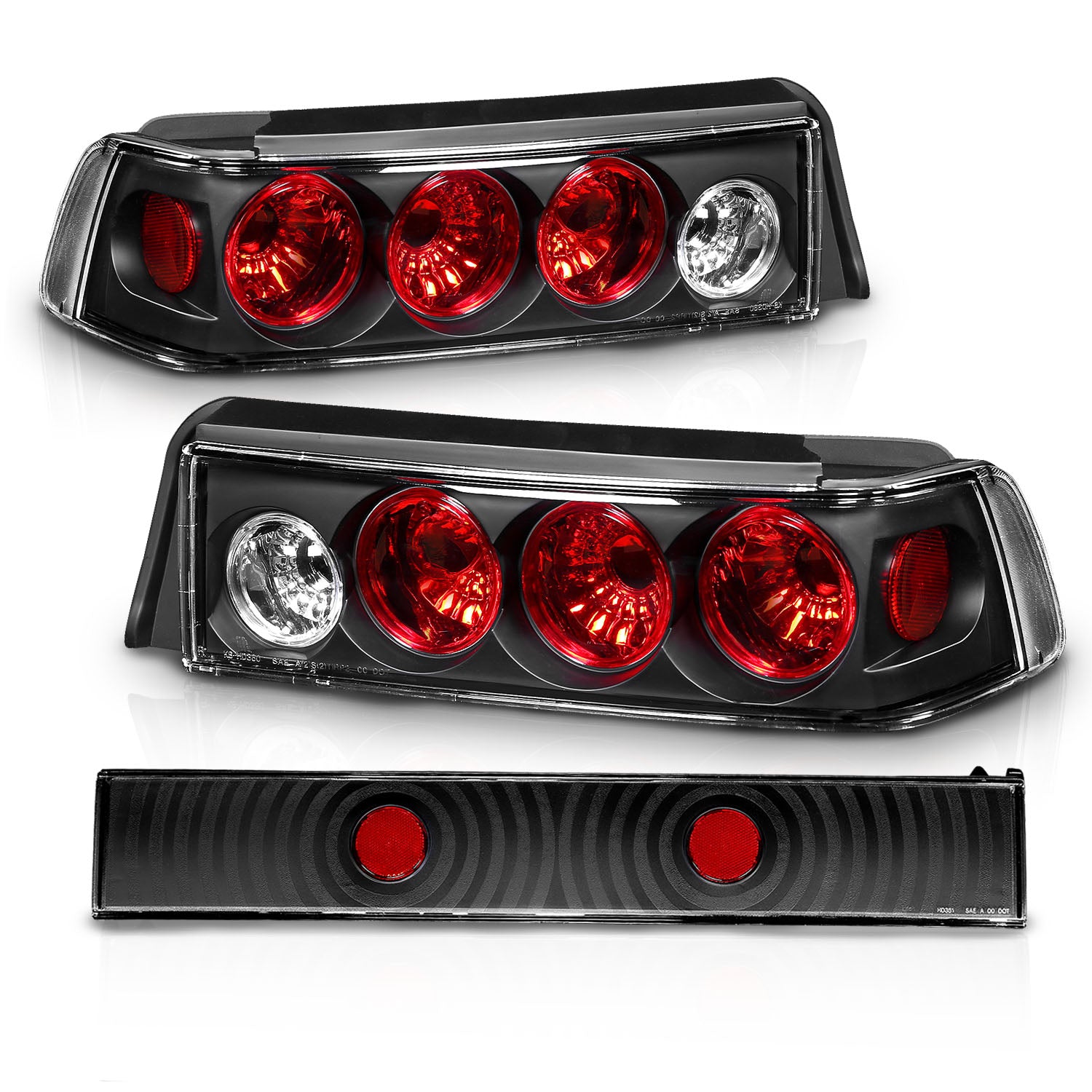 HONDA CIVIC 88-91 3DR TAIL LIGHTS BLACK (3 PCS)