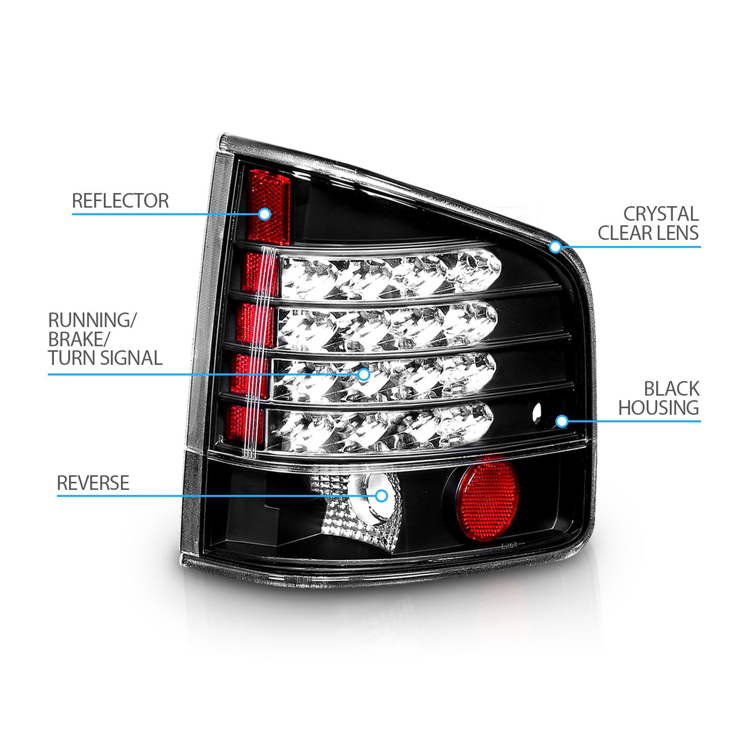 CHEVY S-10/GMC SONOMA 94-04 LED TAIL LIGHTS BLACK