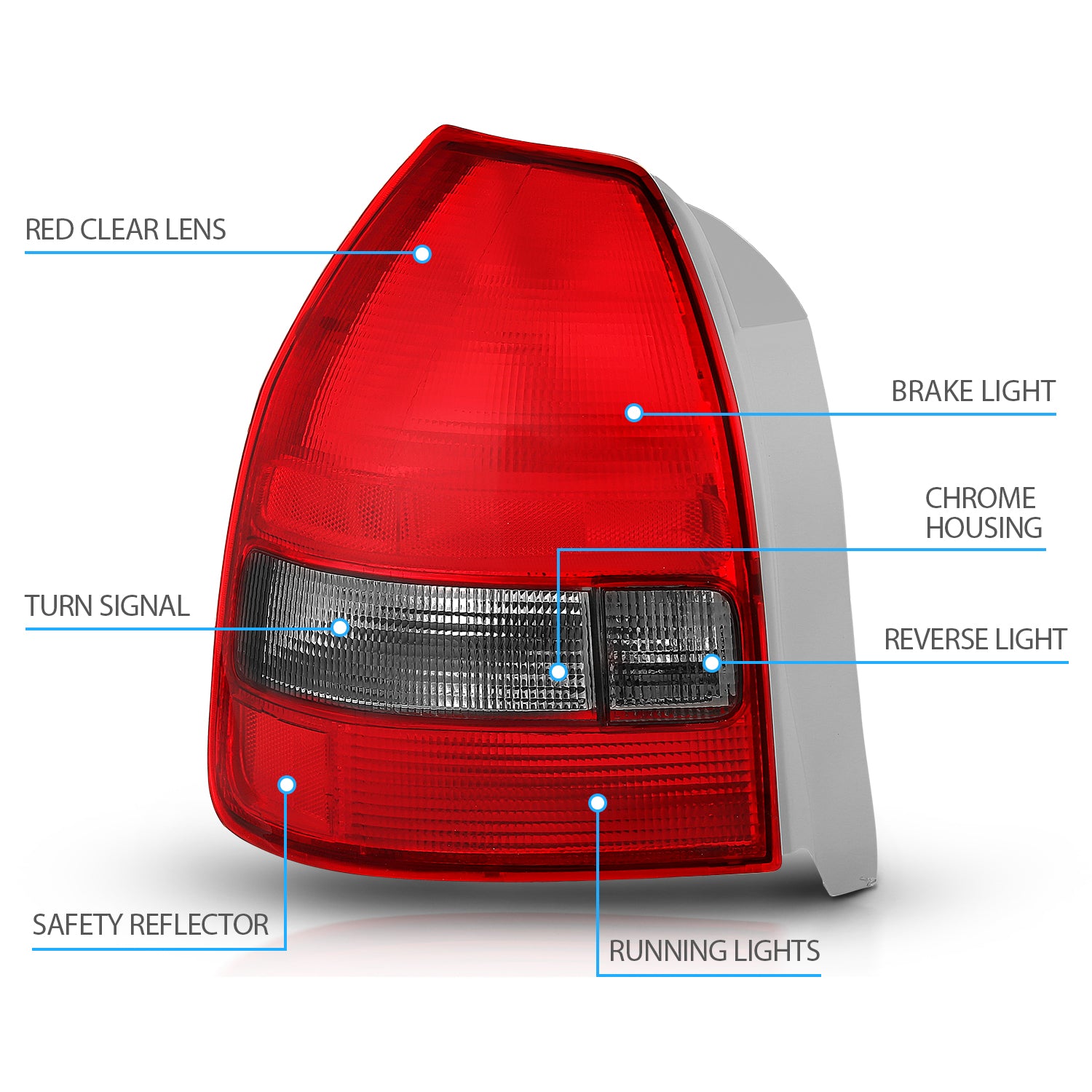 HONDA CIVIC 96-98 3DR TAIL LIGHTS RED/SMOKE