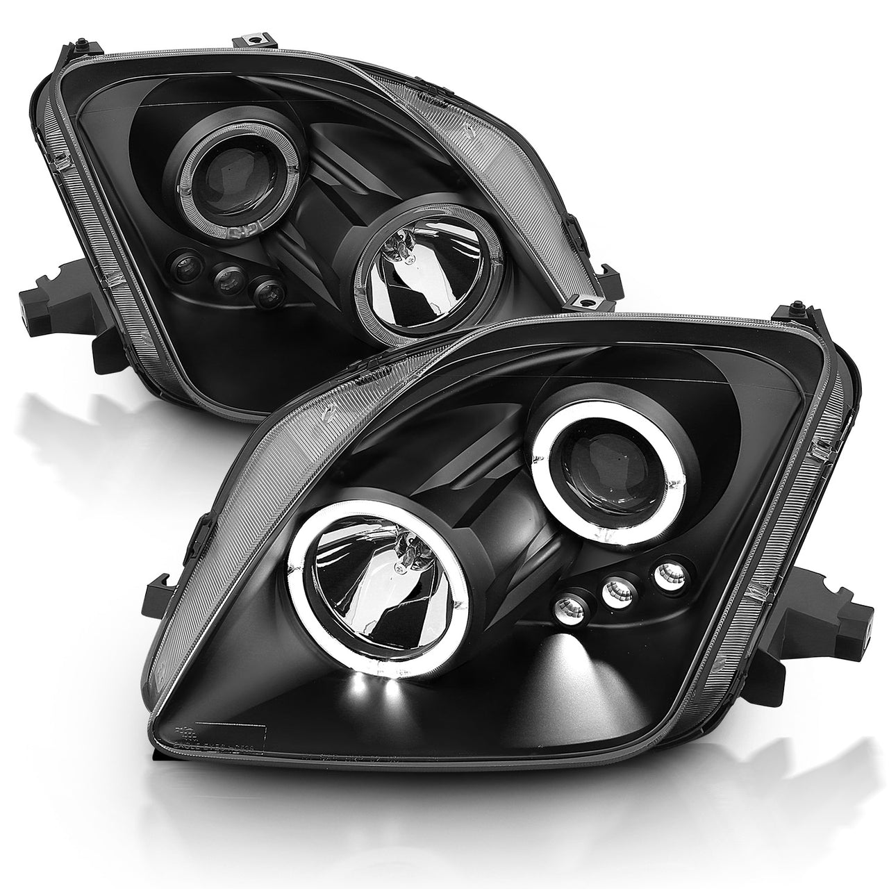 HONDA PRELUDE 97-01 PROJECTOR LED HEADLIGHTS HALO W/O CCFL BAR BLACK CLEAR