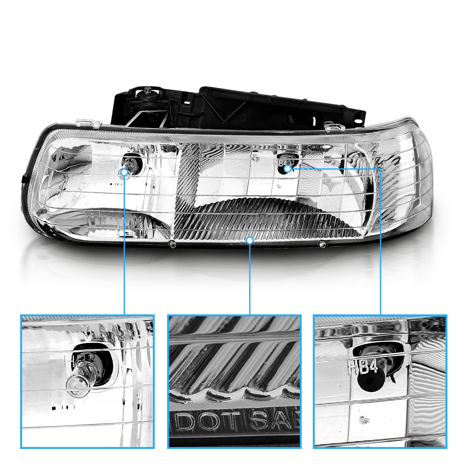 CHEVY SILVERADO 99-02 CRYSTAL HEADLIGHTS