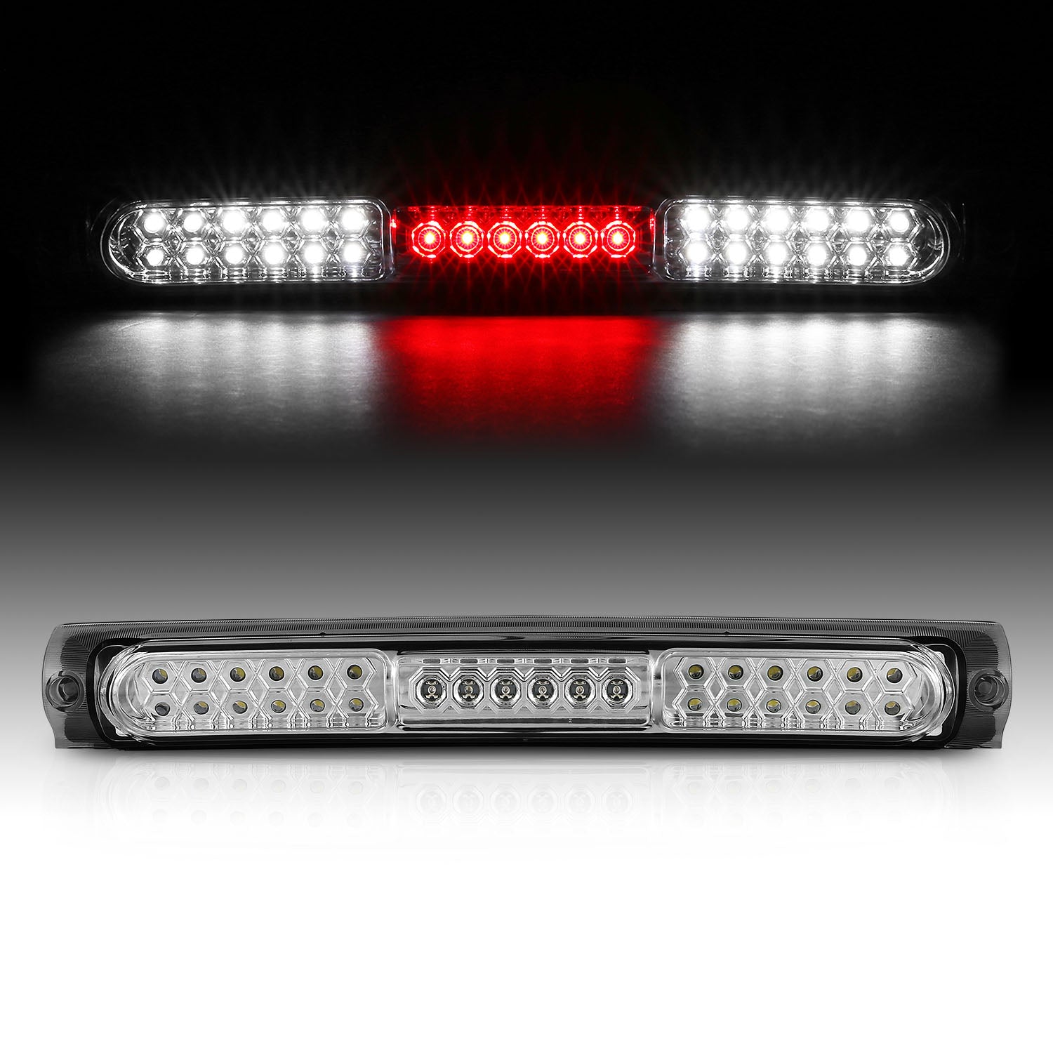 FORD F-150 97-03 LED 3RD BRAKE LIGHT ALL CHROME (W/ CARGO LIGHTS)