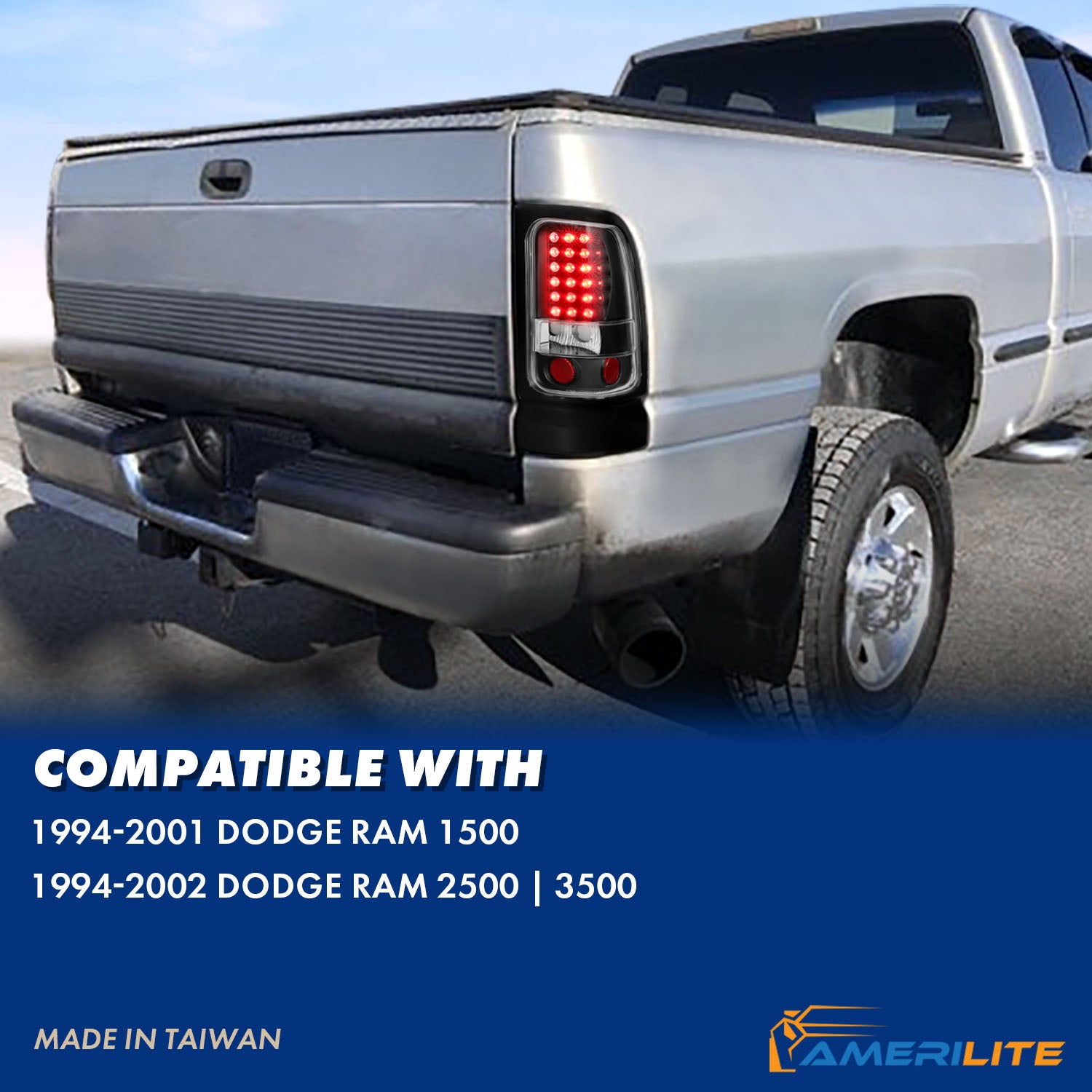 DODGE RAM 94-01 LED TAIL LIGHTS BLACK