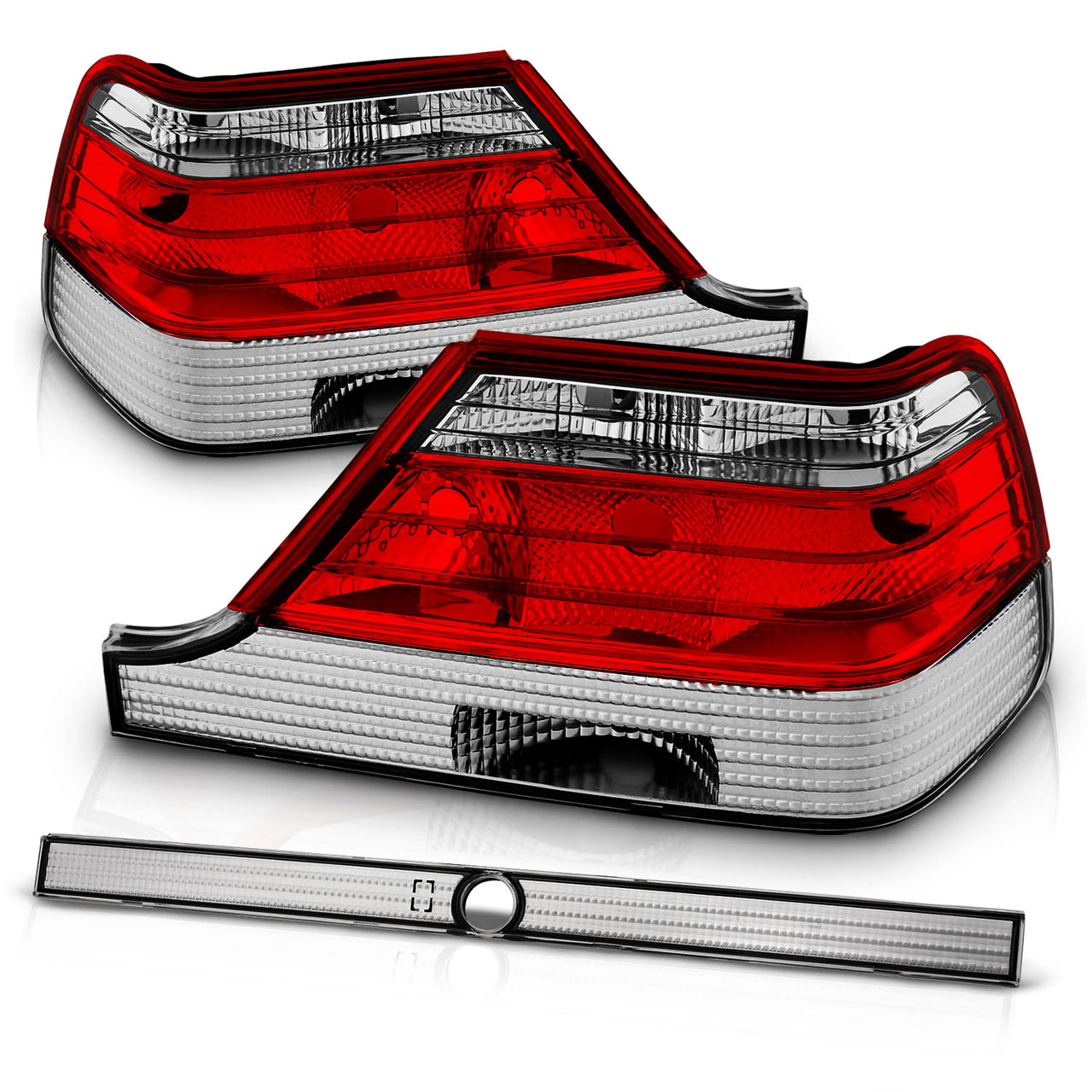MBZ S CLASS W140 97-99 TAIL LIGHTS RED/CLEAR
