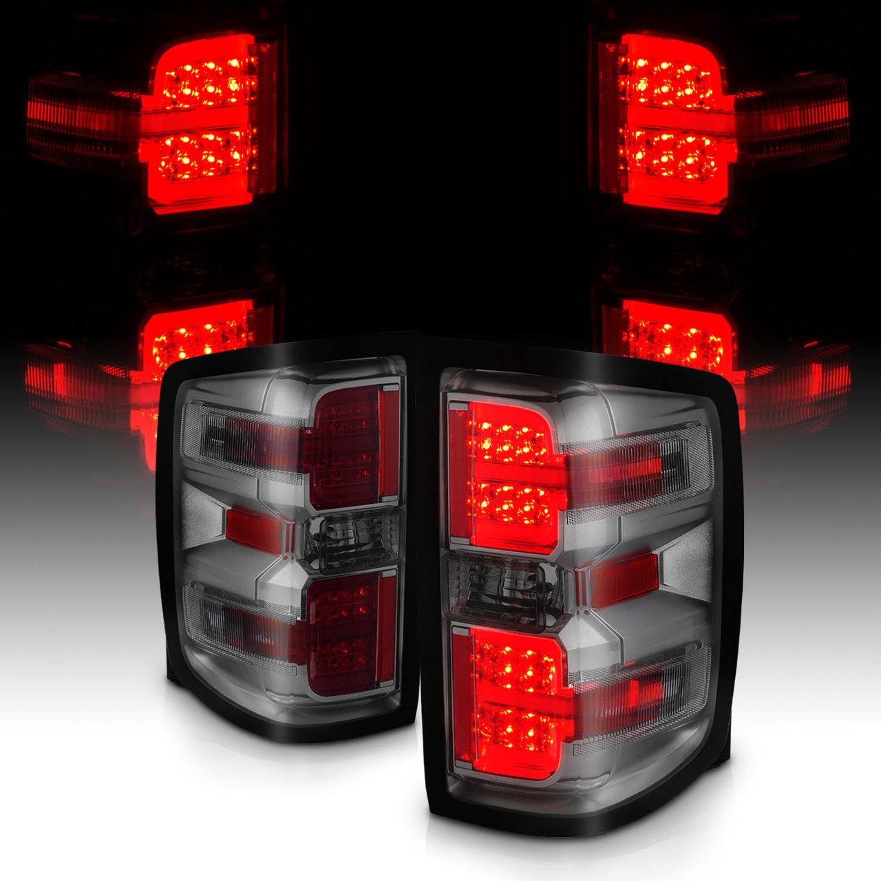 CHEVY SILVERADO 14-17 LED TAIL LIGHTS G2 SMOKE (NON-OEM LED ONLY)
