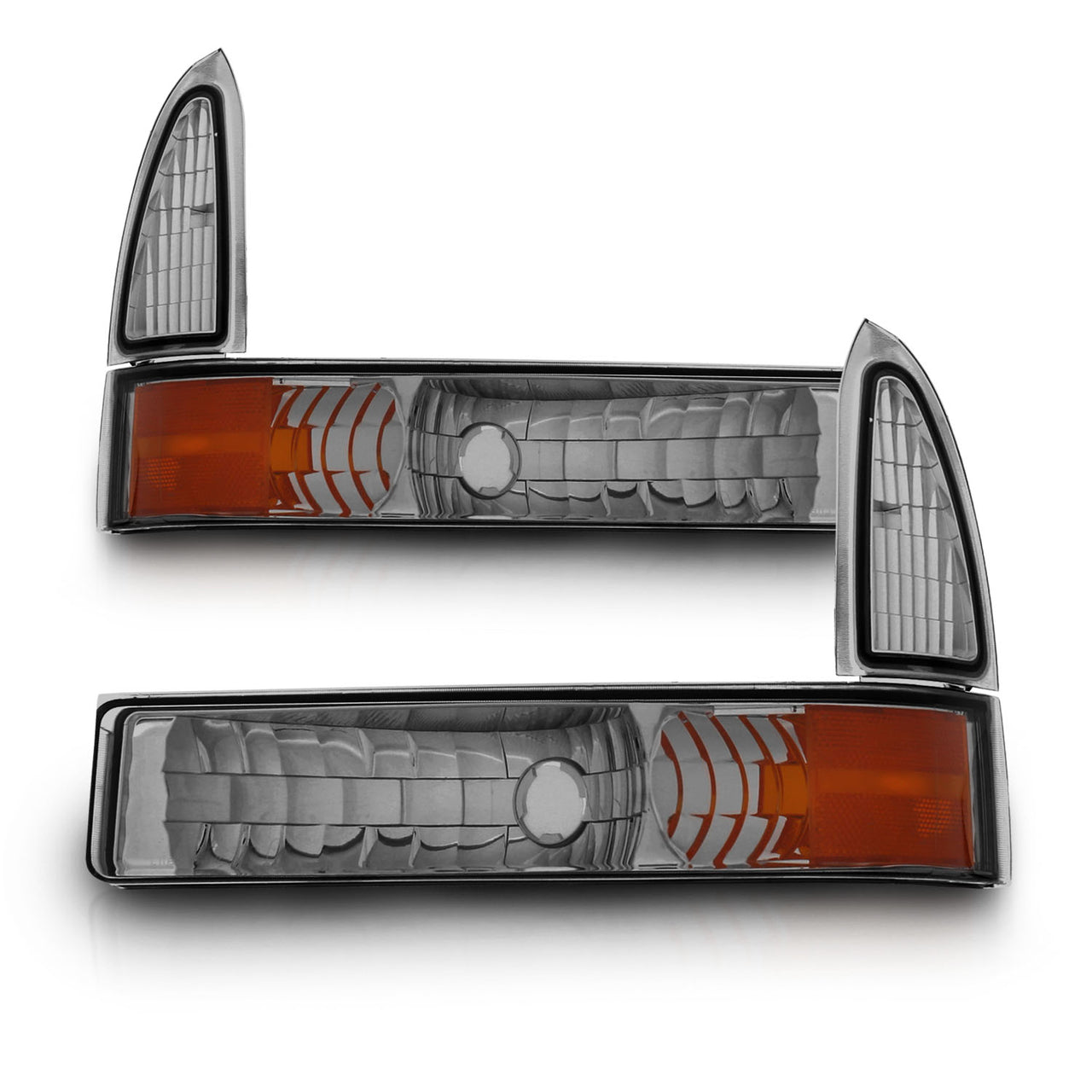 FORD EXCURSION 00-05/SUPER DUTY 99-04 FRONT BUMPER LIGHTS SMOKE AMBER