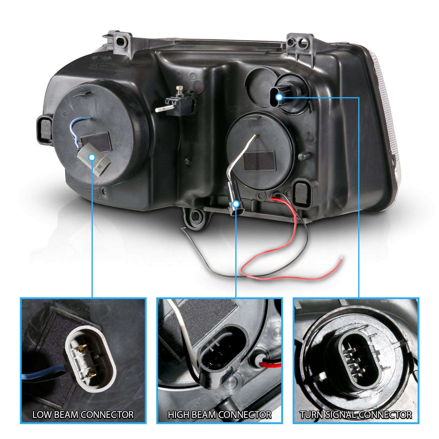 CHRYSLER 300C 05-UP PROJECTOR HEADLIGHTS G2 HALO LED BLACK (RX HALO) (W/O HID KITS) (OEM HID COMPATIBLE)