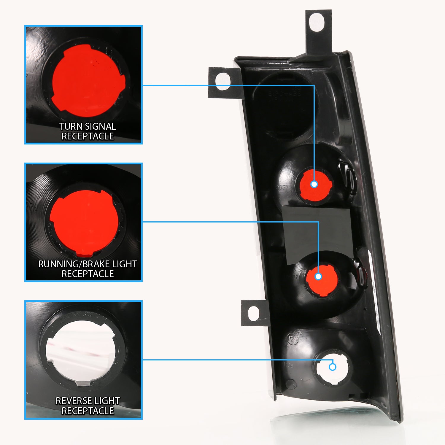 GMC SAVANA 96-02 TAIL LIGHTS BLACK
