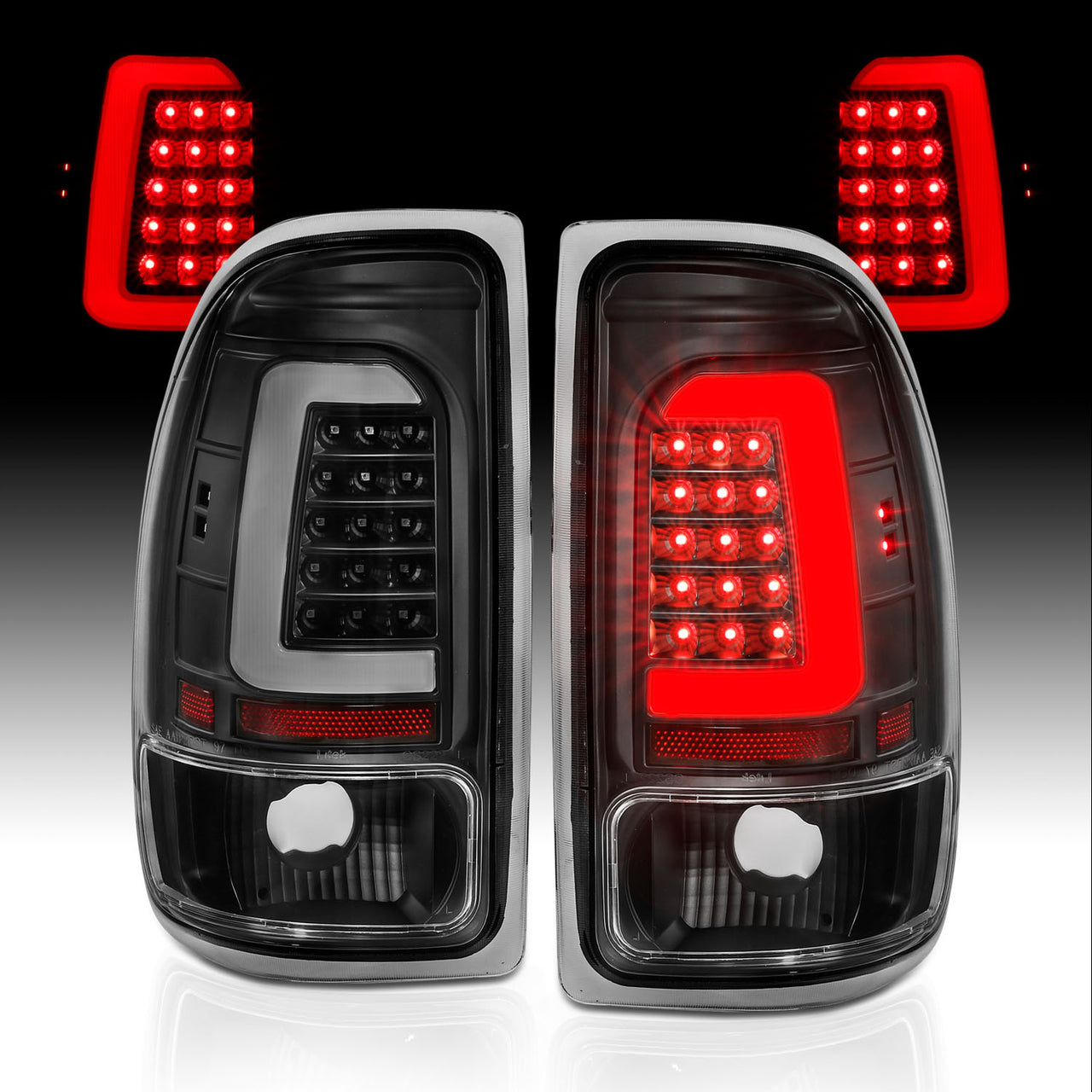 DODGE DAKOTA 97-04 L.E.D T.L BLACK HOUSING CLEAR LENS W/ C LIGHT BAR