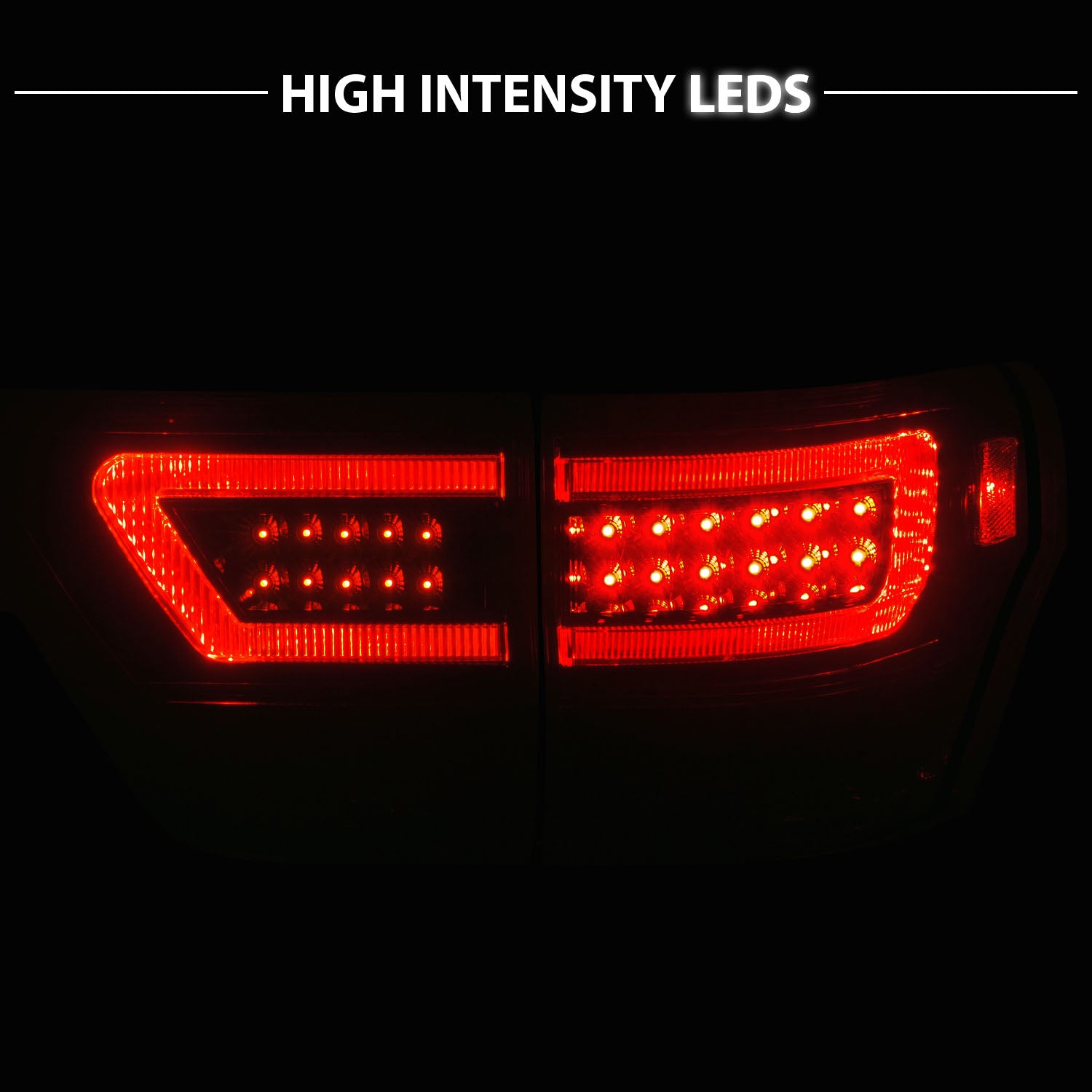 JEEP GRAND CHEROKEE 11-13 LED TAIL LIGHTS 4PCS BLACK HOUSING SMOKE LENS W/ C LIGHT BAR