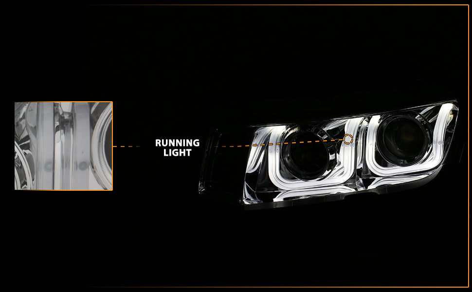 CHEVY CAMARO 14-15 PROJECTOR HEADLIGHTS U-BAR STYLE CHROME CLEAR