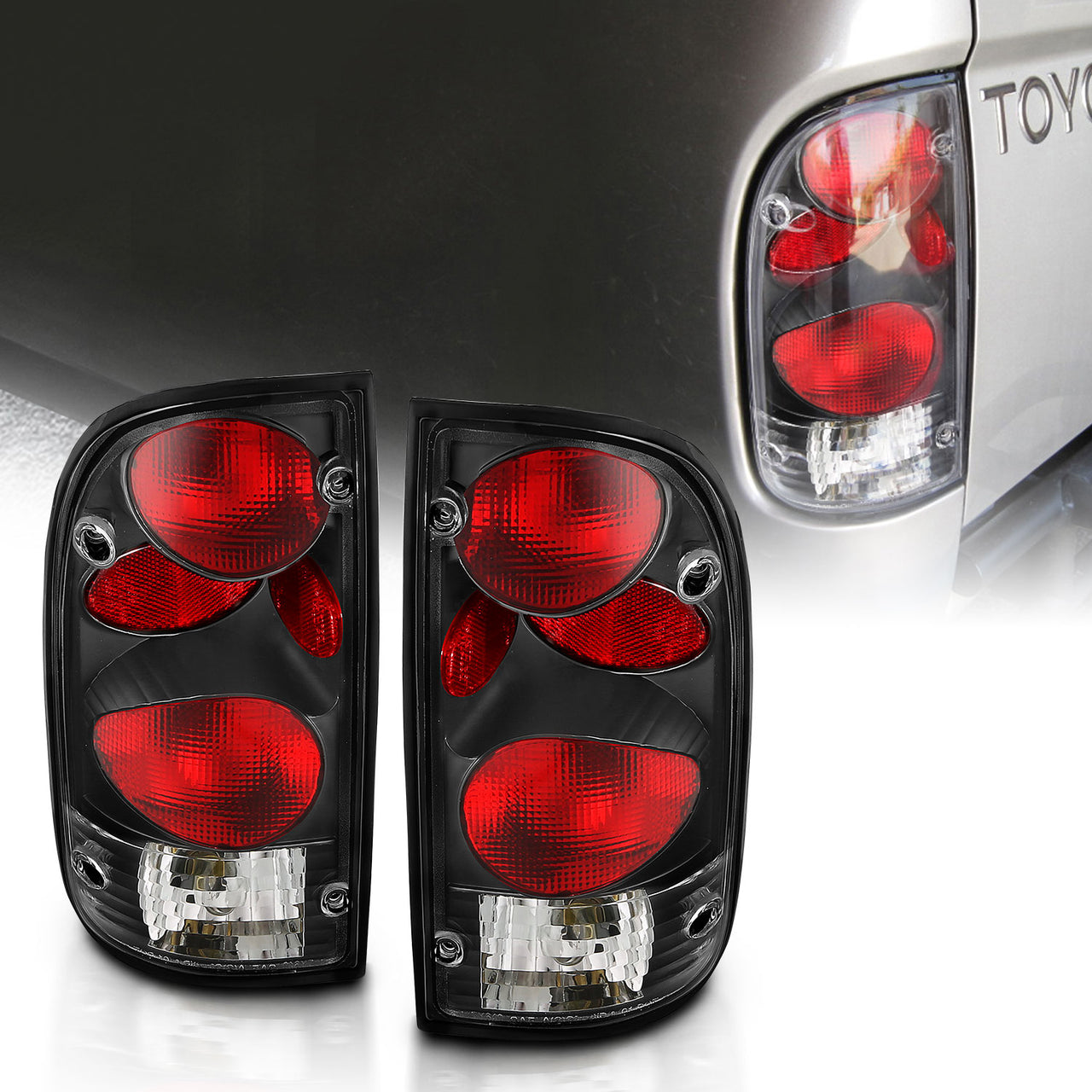 TOYOTA TACOMA 95-00 TAIL LIGHTS G2 BLACK