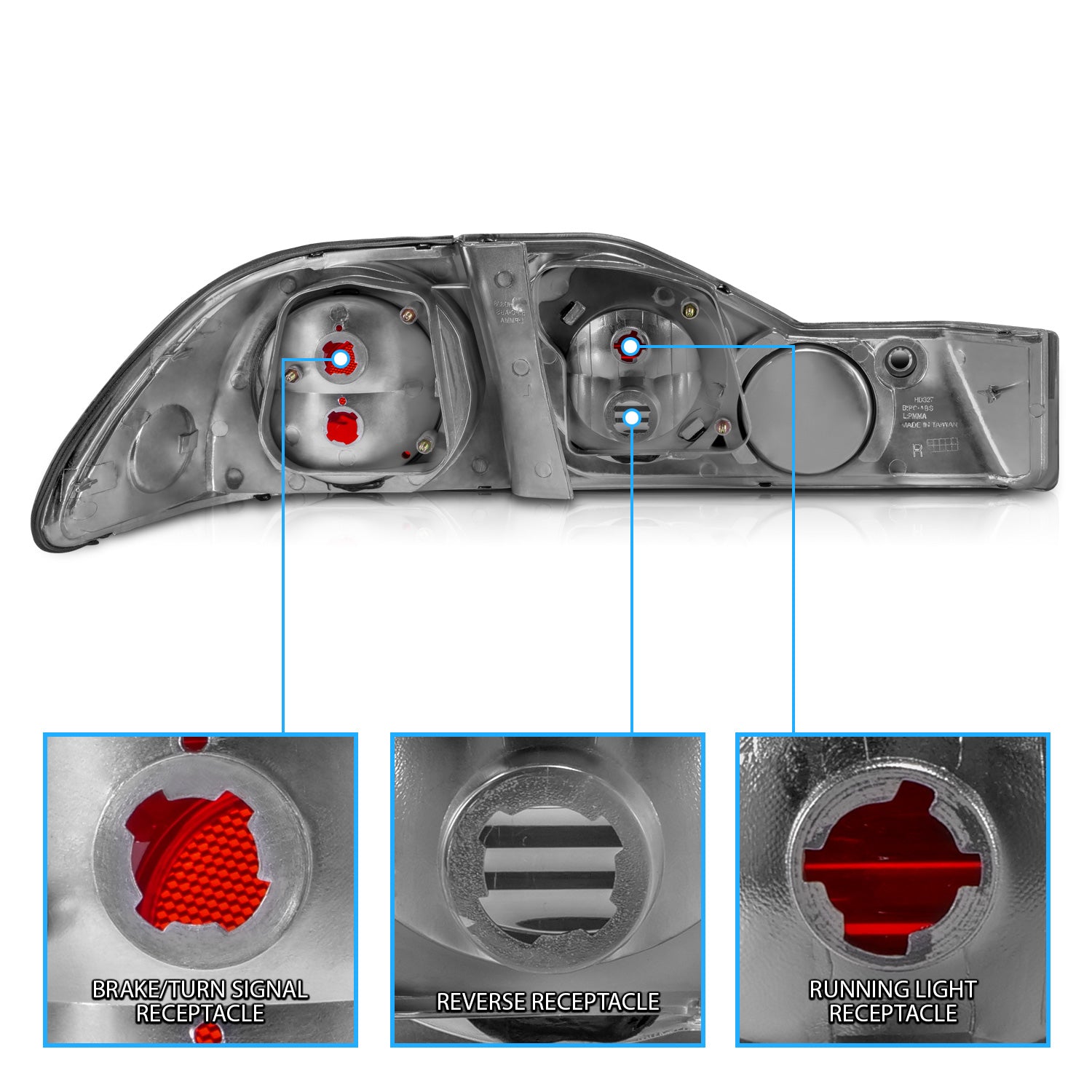 HONDA ACCORD 98-00 4DR TAIL LIGHTS G2 BLACK