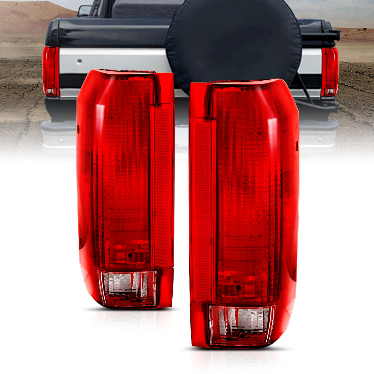 FORD BRONCO (FULL SIZE FROM 10/89) 92-96/FD PU F-150/250 (STYLESIDE FROM 10/89) 92-97 TAIL LIGHTS CHROME (OE REPLACEMENT)