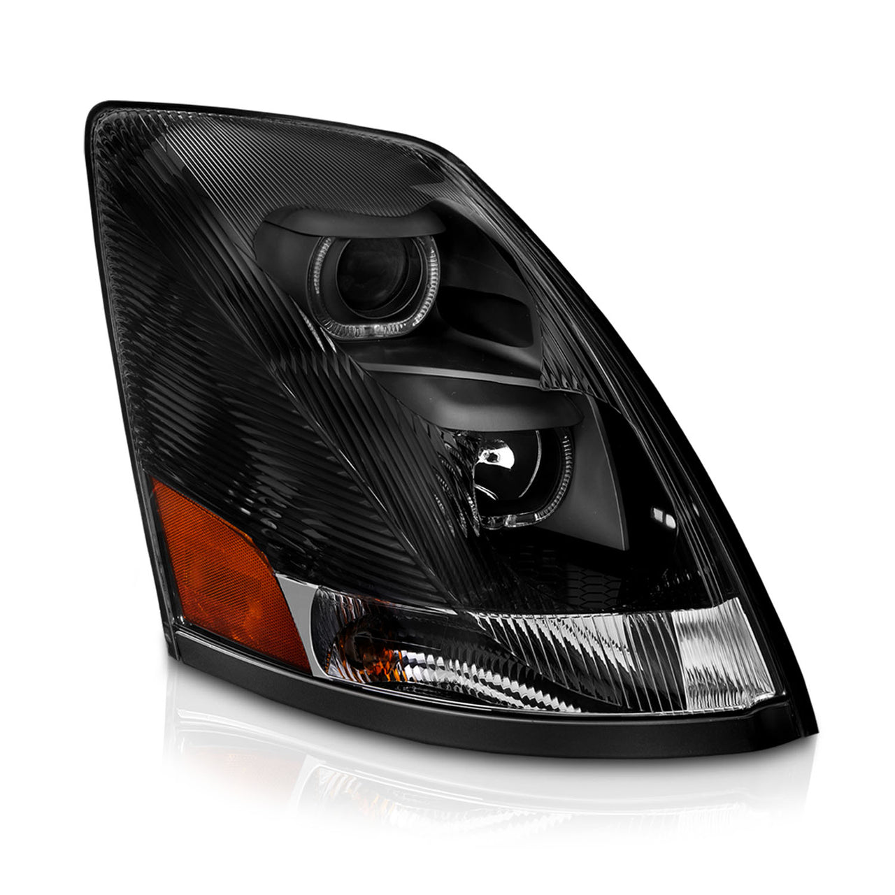 VOLVO VN/VNL SERIES 04-15 PROJECTOR U BAR STYLE H.L BLACK AMBER REFLECTOR (RIGHT)