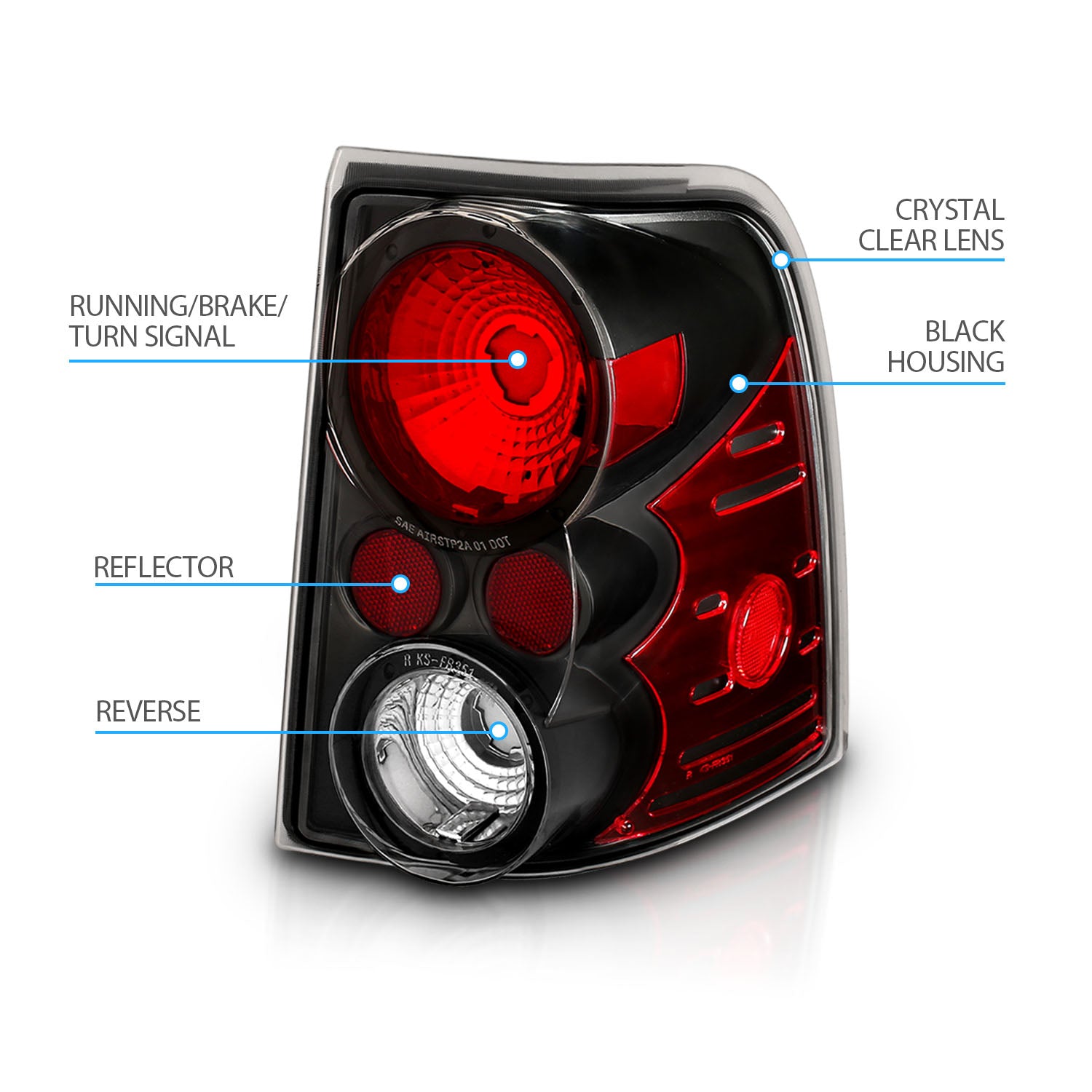 FORD EXPLORER 02-05 TAIL LIGHTS BLACK