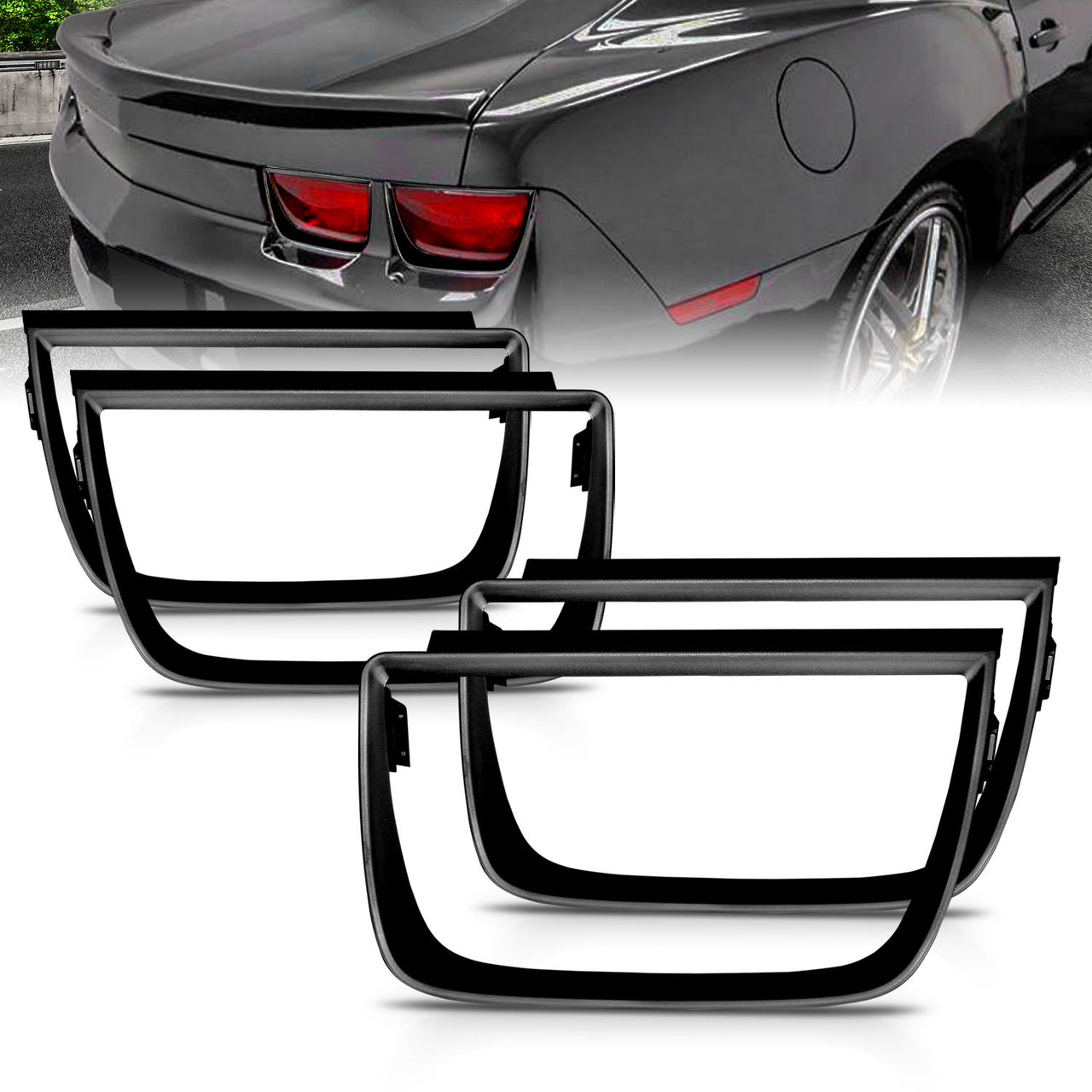 CHEVY CAMARO 10-UP TAIL LIGHTS BEZEL FLAT BLACK 4 PCS
