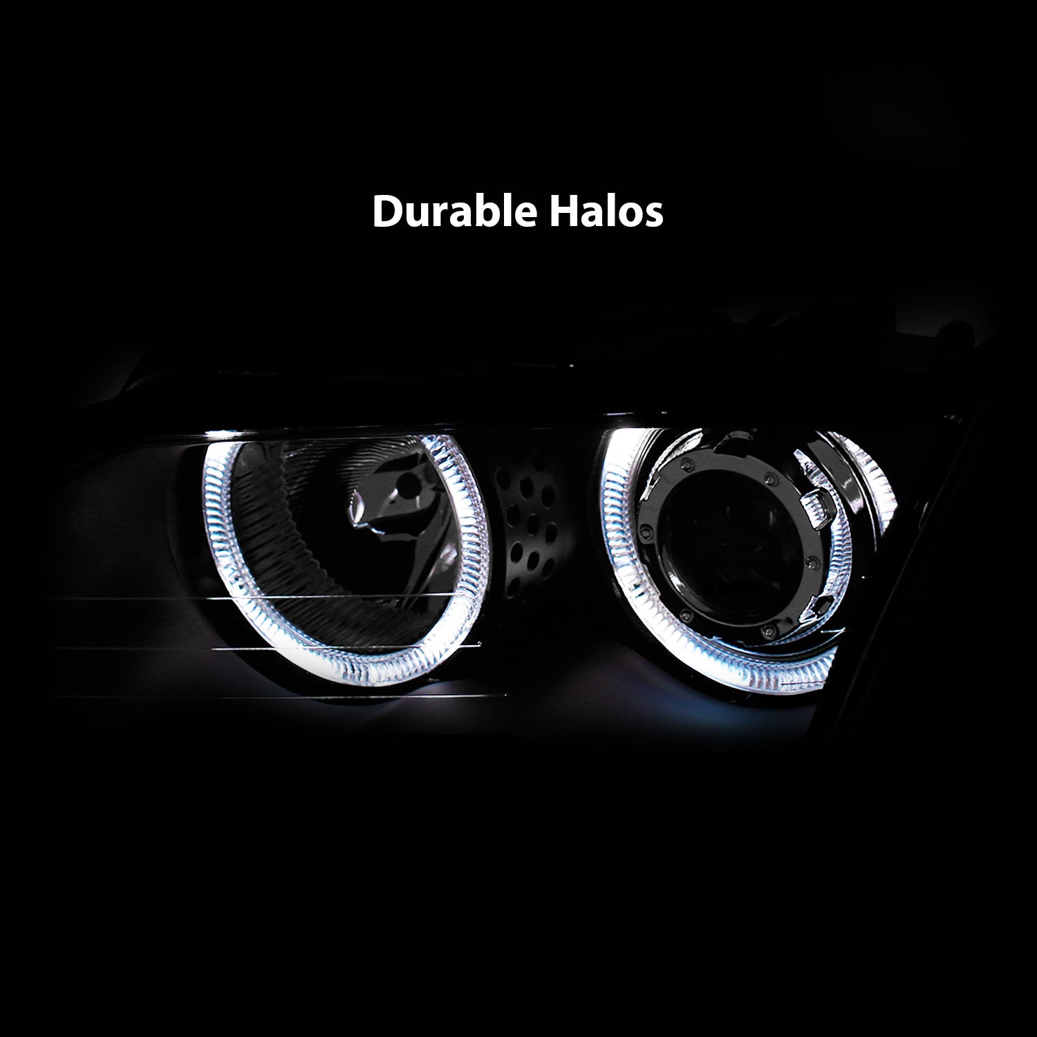 BMW 3 SERIES E46 98-01 4DR PROJECTOR HEADLIGHTS W/ CORNER LIGHTS HALO BLACK AMBER