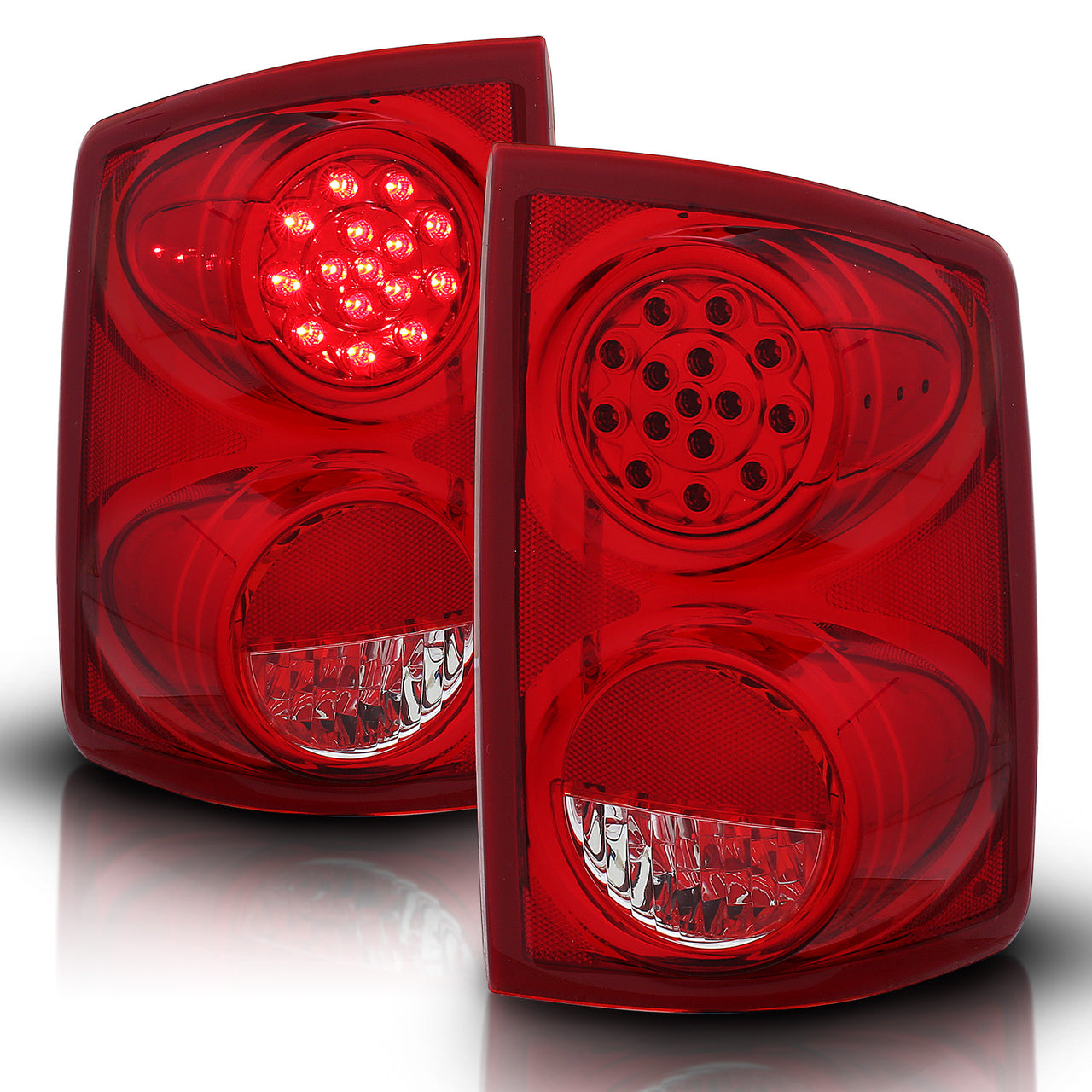 DODGE DAKOTA 2005-UP LED TAIL LIGHTS RED/CLEAR