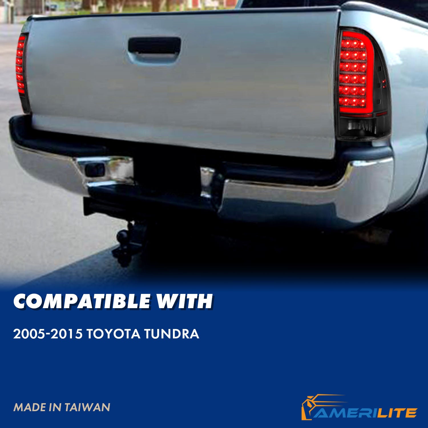 TOYOTA TACOMA 05-15 LED TAIL LIGHTS BLACK HOUSING CLEAR LENS (W/ C LIGHT BAR)