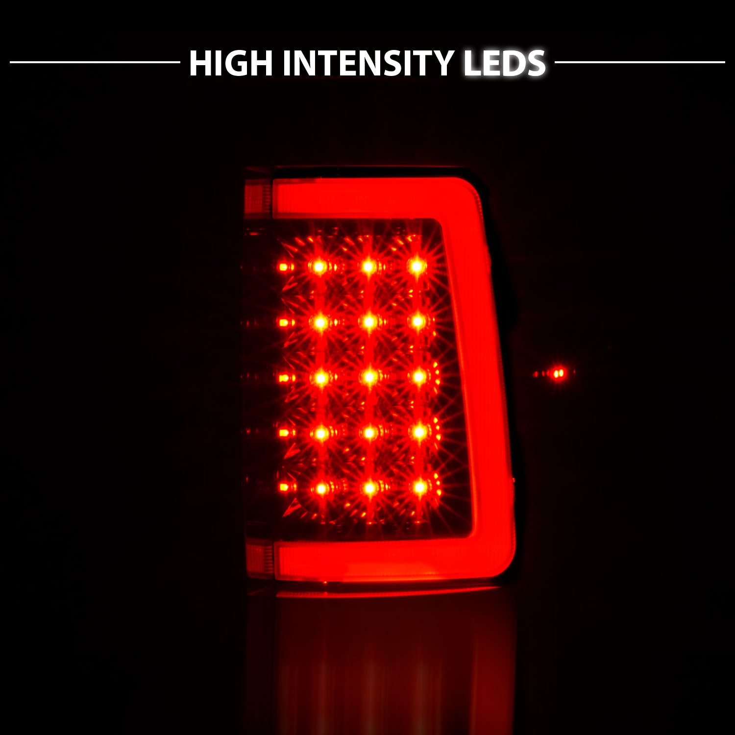 FORD F-150 04-08 LED TAIL LIGHTS BLACK HOUSING SMOKE LENS (W/ C LIGHT BAR)