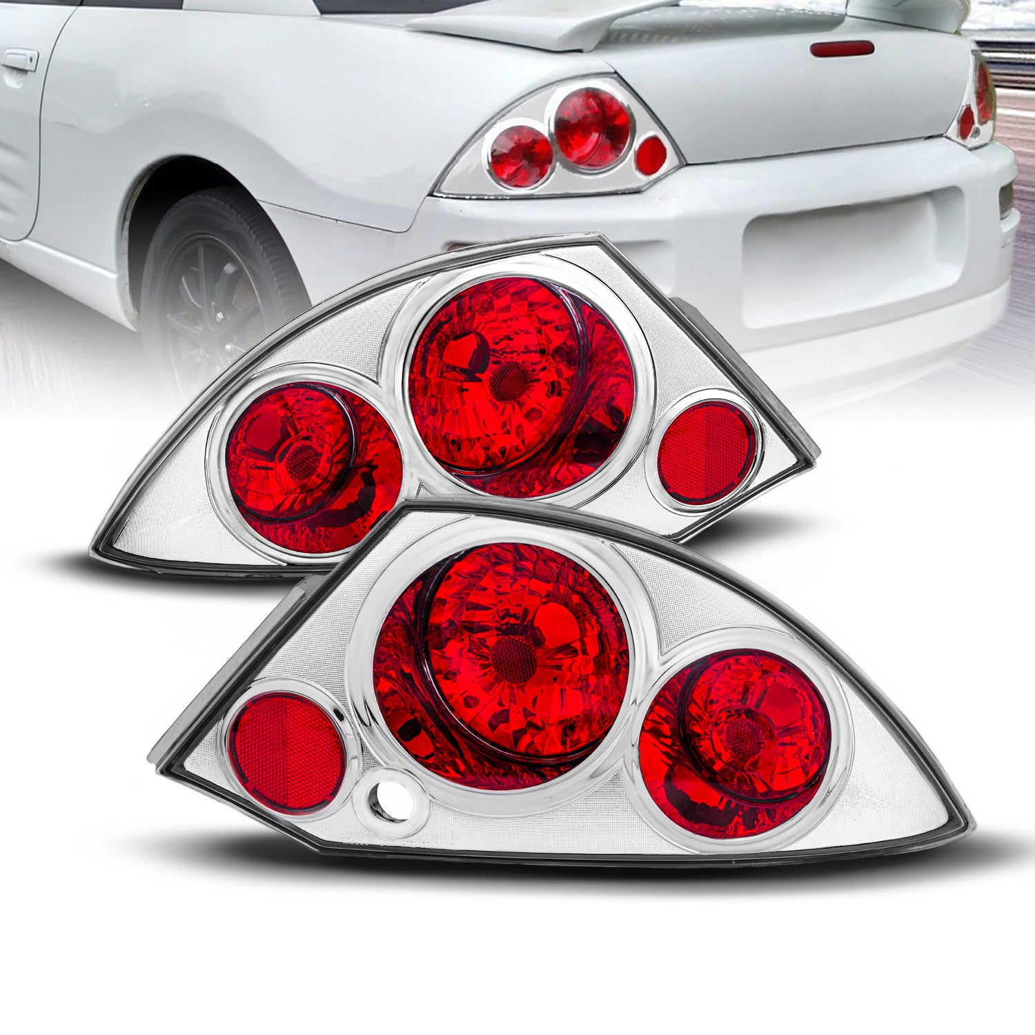 MITSUBISHI ECLIPSE 00-02 TAIL LIGHTS CHROME
