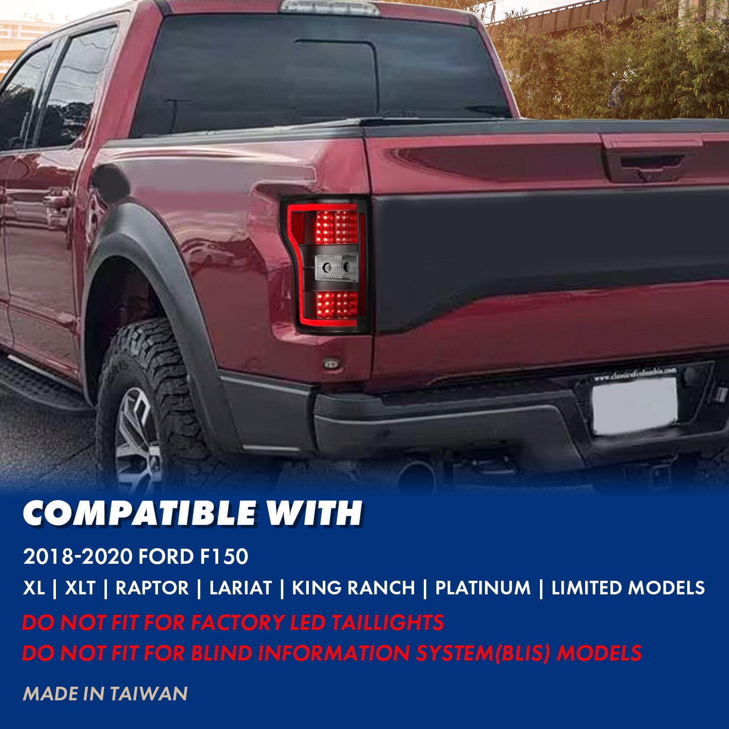 FORD F-150 2018 LED TAIL LIGHTS G2 JDM BLACK