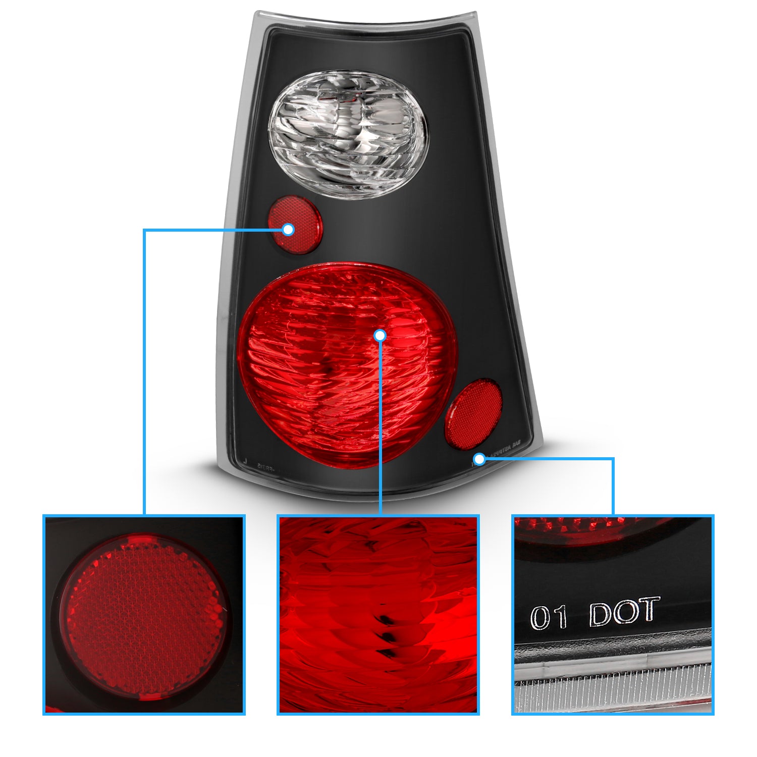 FORD EXPLORER SPORT TRAC 02-05 TAIL LIGHTS BLACK
