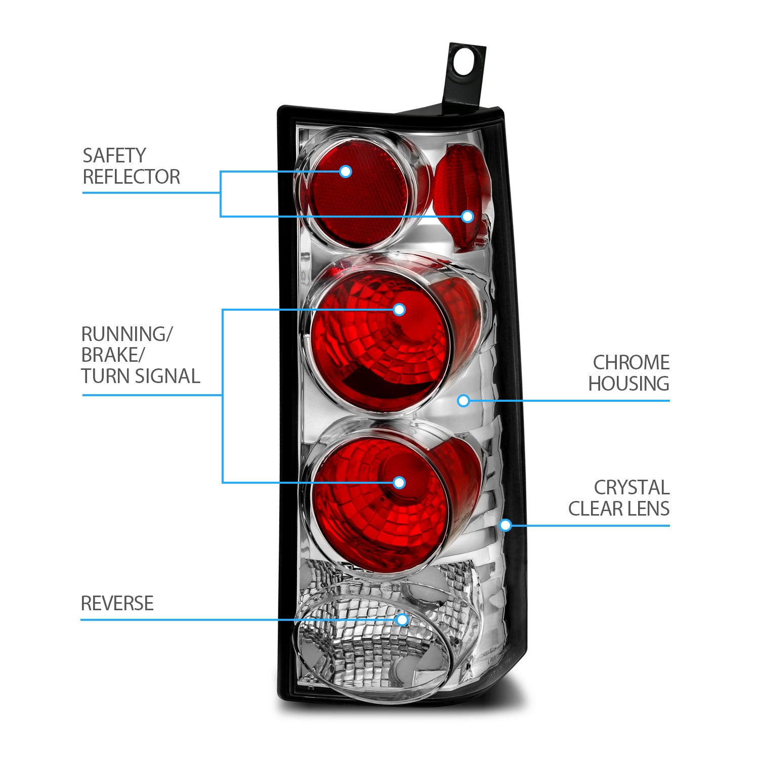 GMC SAVANA 03-05 TAIL LIGHTS CHROME
