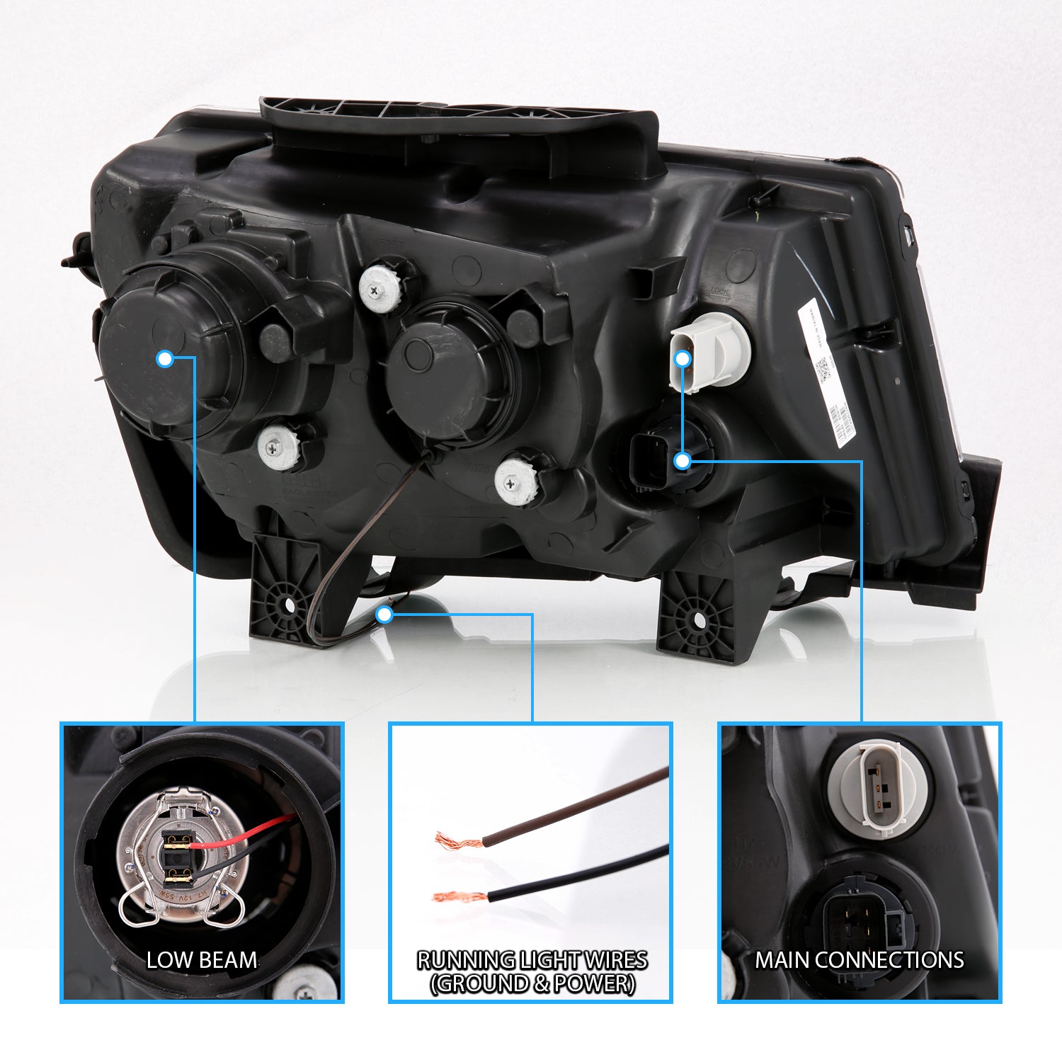 CHEVY CAMARO 14-15 PROJECTOR HEADLIGHTS U-BAR STYLE CHROME CLEAR