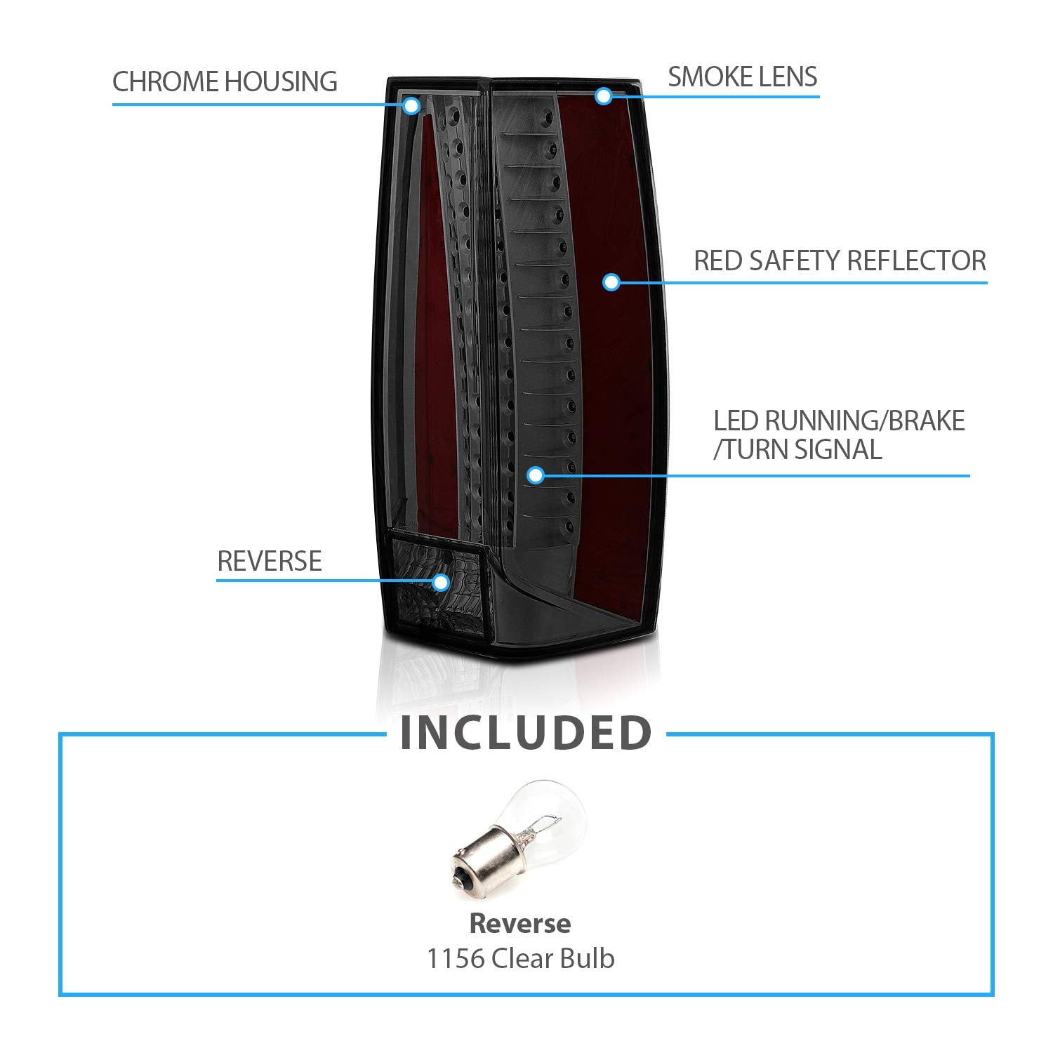 CHEVY TAHOE/SUBURBAN/YUKON/YUKON XL 07-10 LED G5 TAIL LIGHTS SMOKE (ESCALADE LOOK)