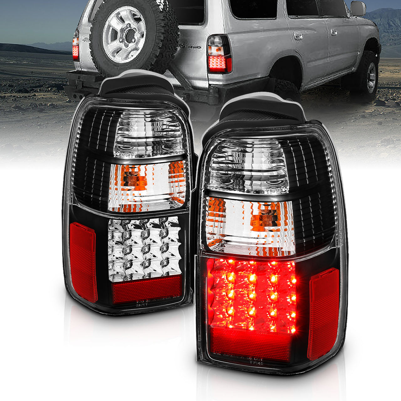TOYOTA 4 RUNNER 01-02 LED TAIL LIGHTS JDM BLACK