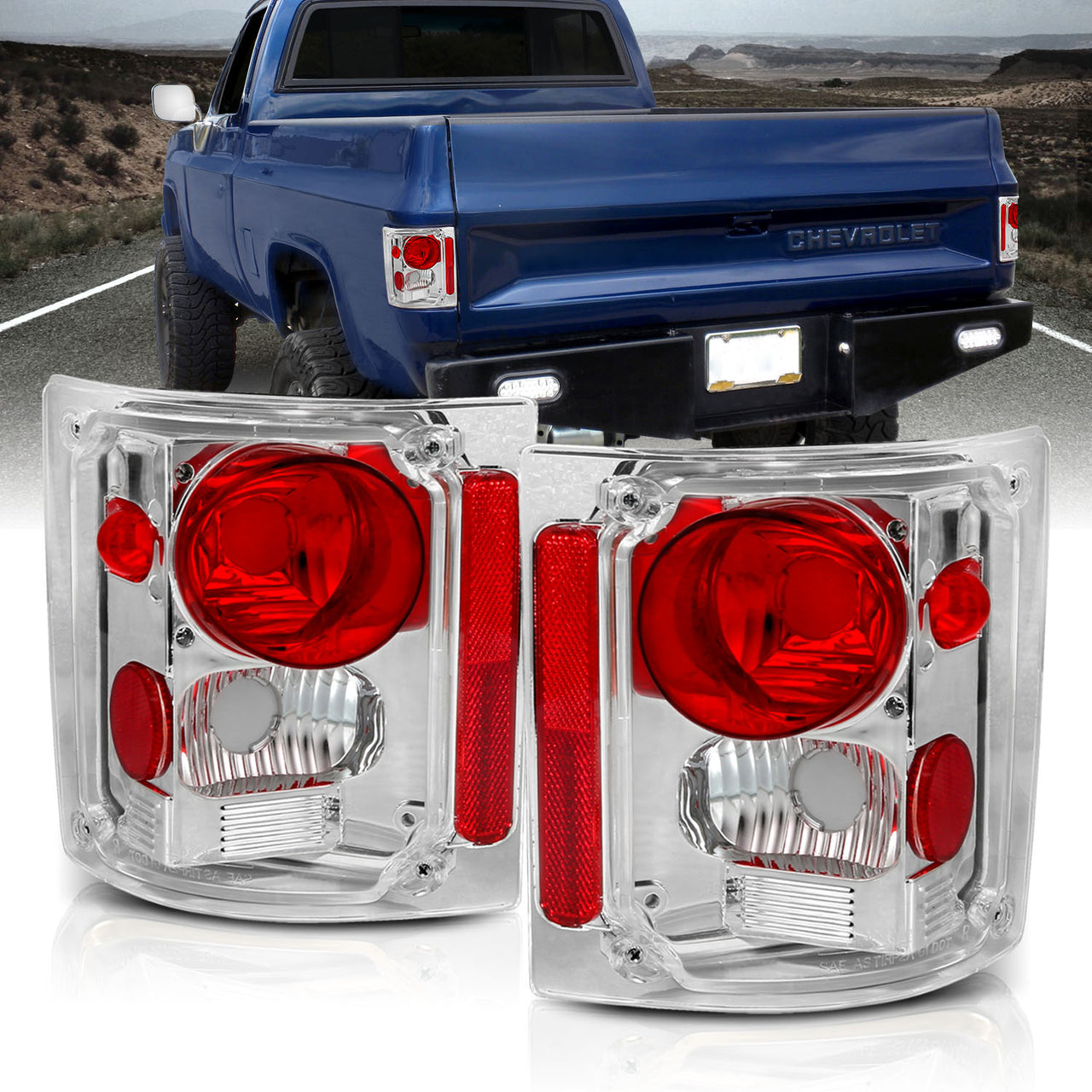 CHEVY FULLSIZE 73-87 TAIL LIGHTS CHROME