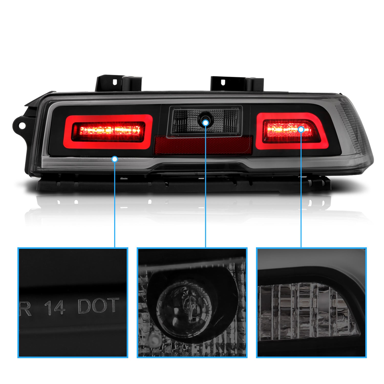 CHEVY CAMARO 14-UP LED TAIL LIGHTS SMOKE