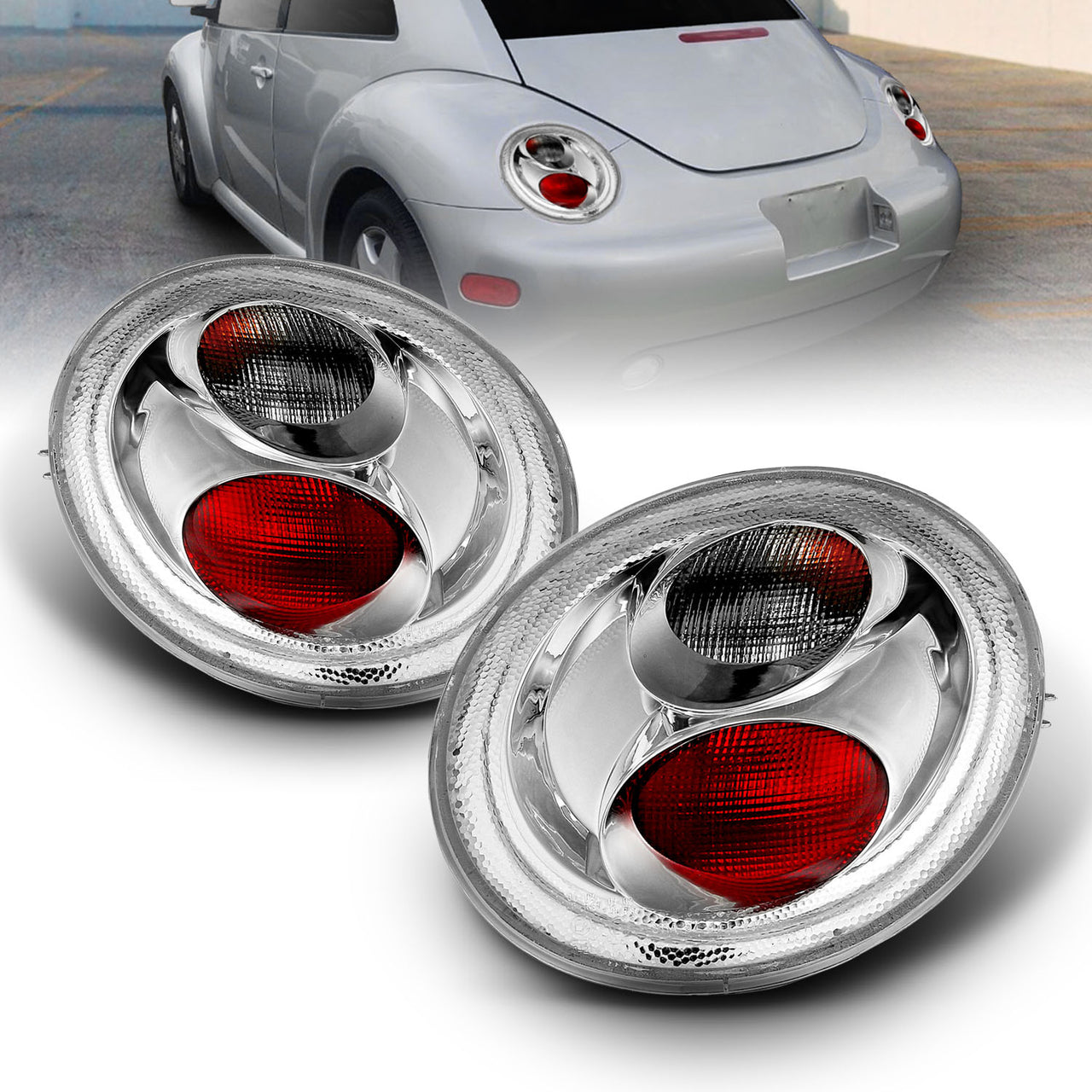 VOLKSWAGEN BEETLE 98-02 TAIL LIGHTS CHROME