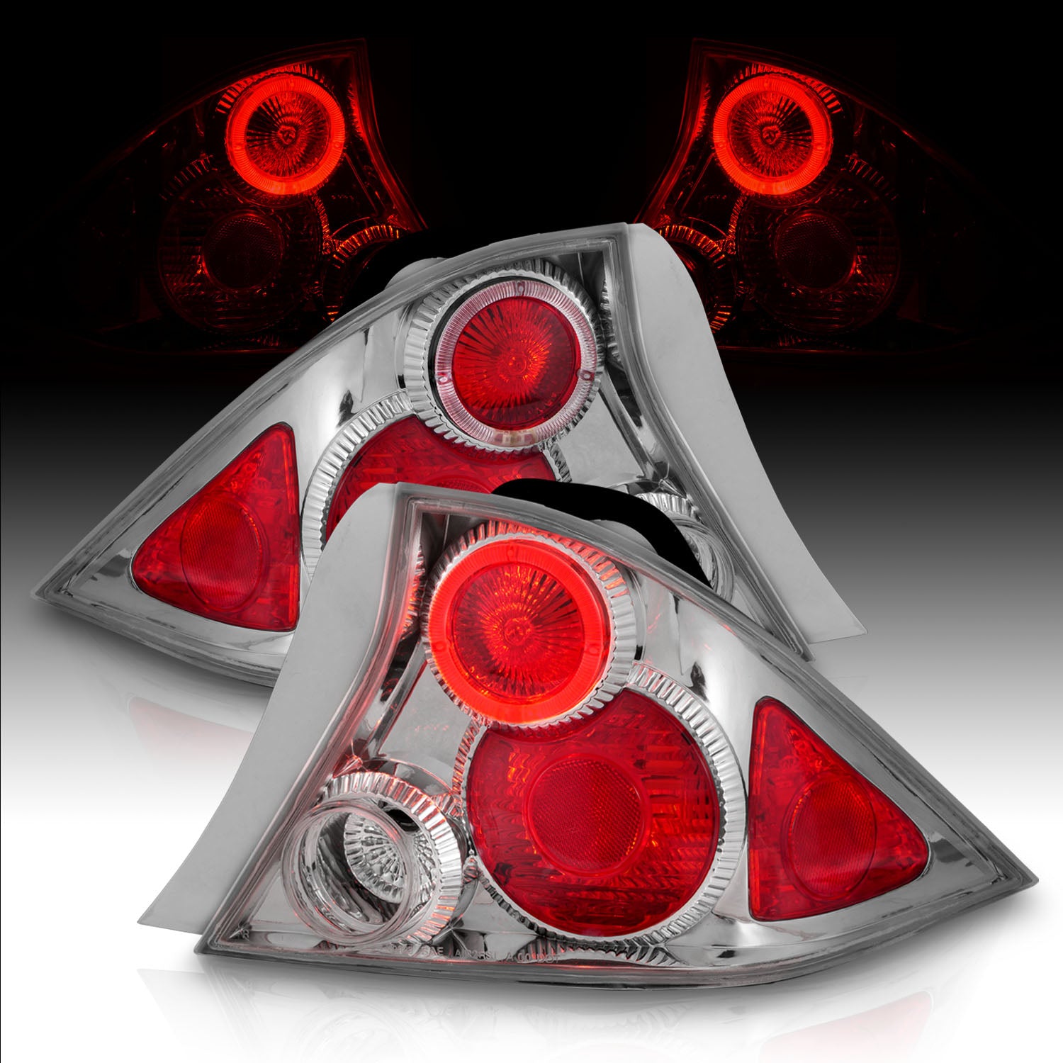 HONDA CIVIC 01-04 2DR TAIL LIGHTS HALO CHROME
