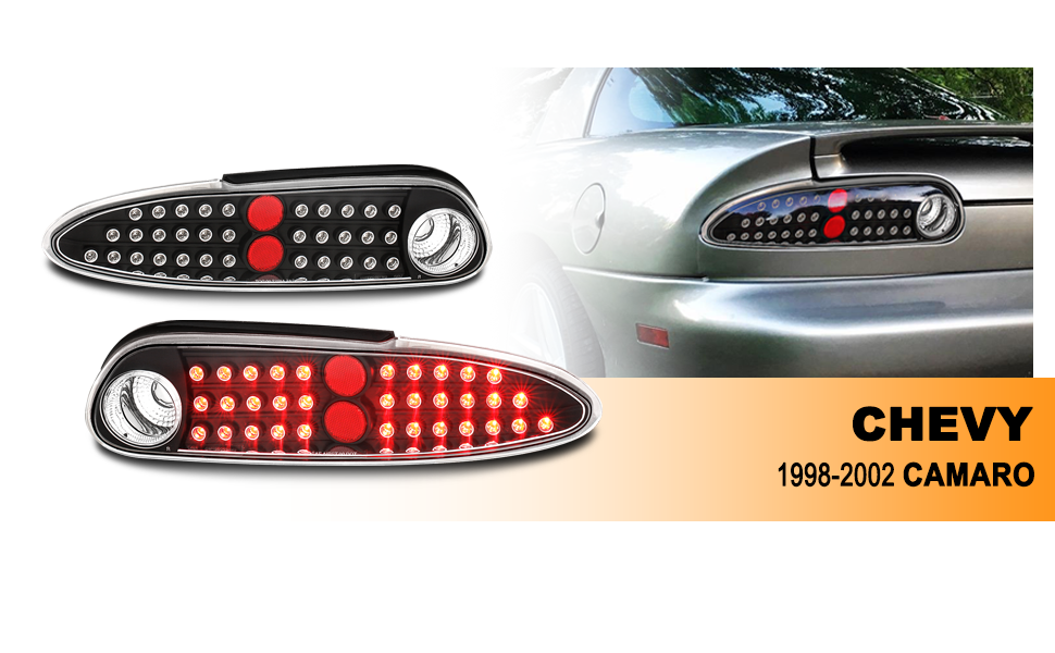 CHEVY CAMARO 93-02 LED TAIL LIGHTS BLACK