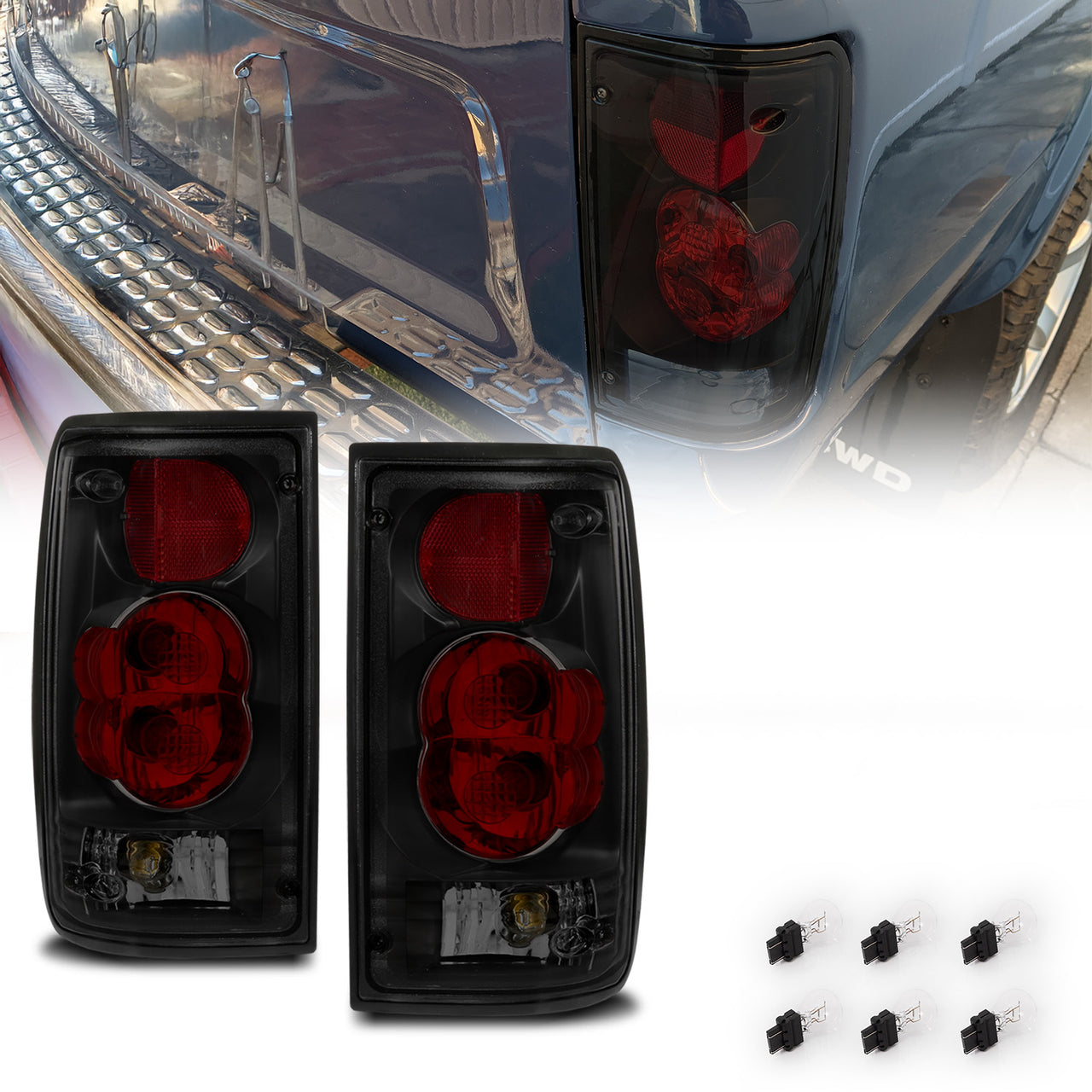 TOYOTA PICKUP 89-95 TAIL LIGHTS G2 DARK SMOKE