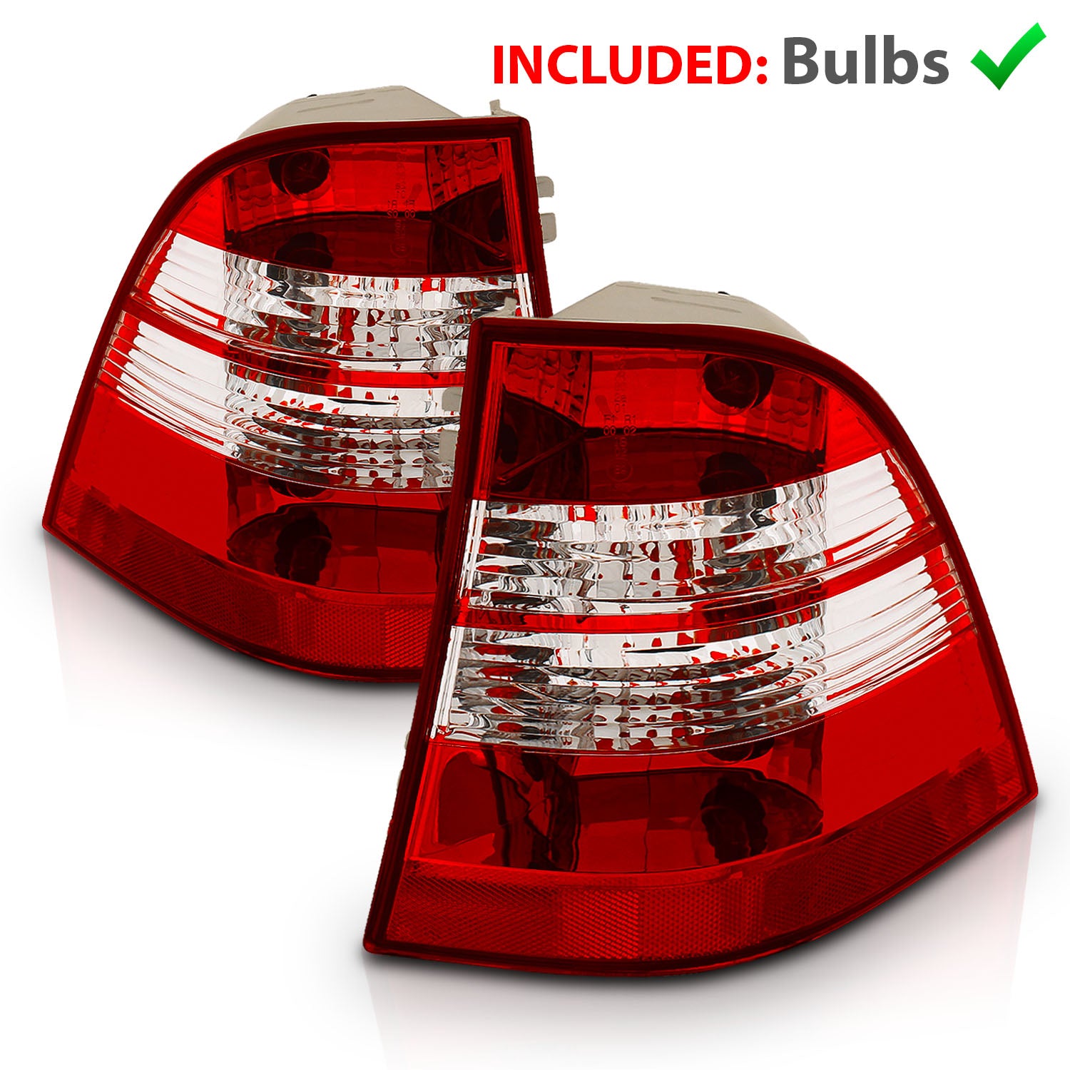 MBZ M CLASS W163 98-05 TAIL LIGHTS RED/CLEAR
