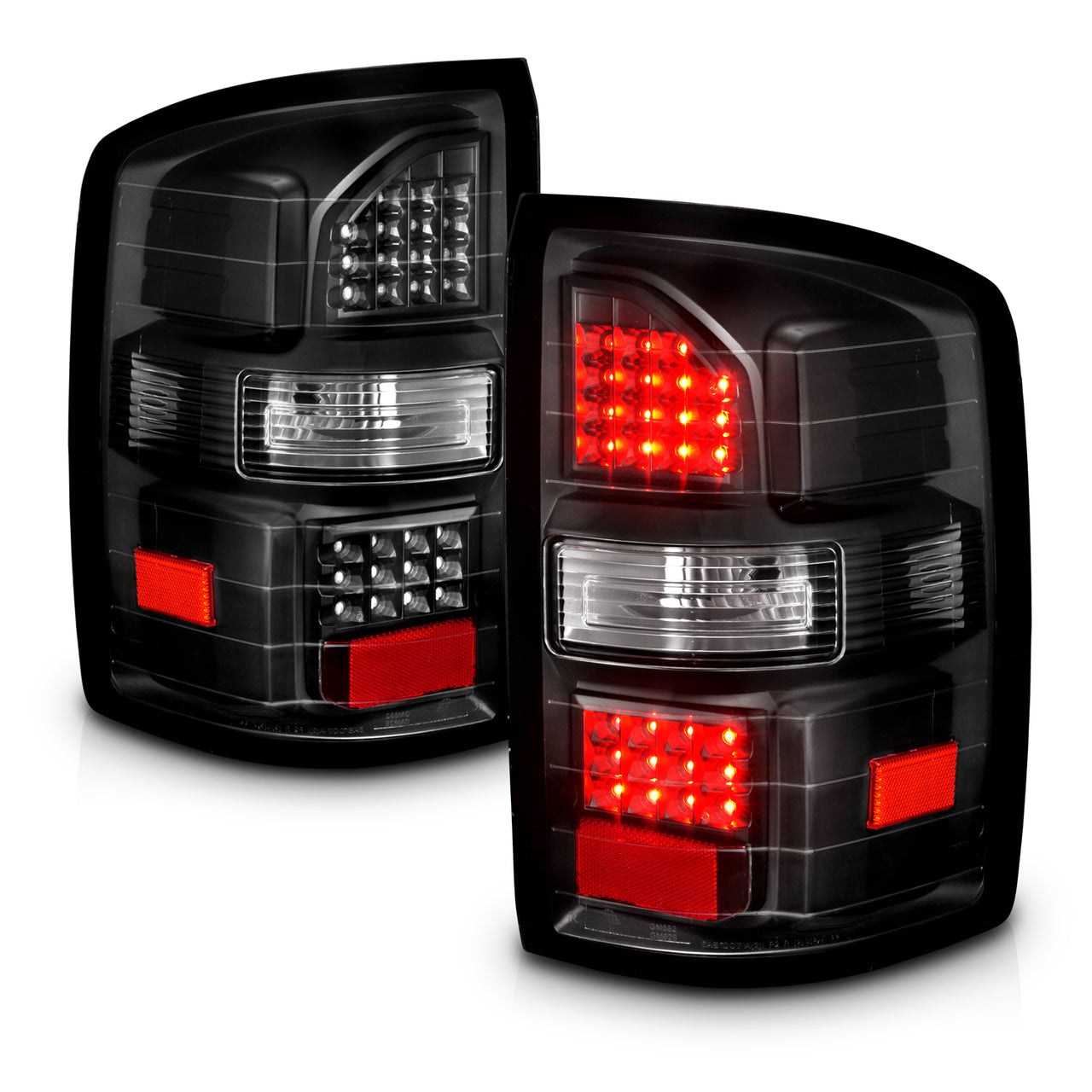 GMC SIERRA 14-18 LED TAIL LIGHTS BLACK  (NON-OEM LED ONLY)